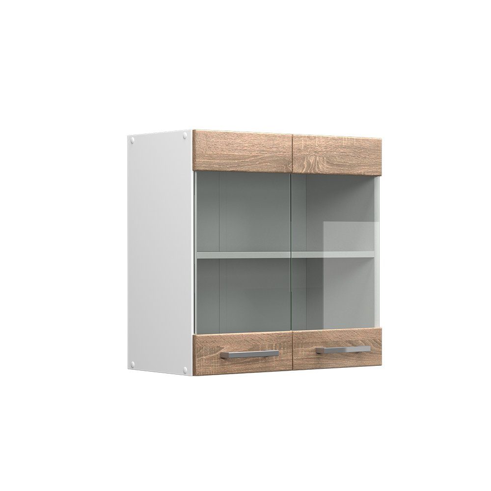 Vicco Glashängeschrank R-Line, Sonoma/Weiß, 60 cm günstig online kaufen