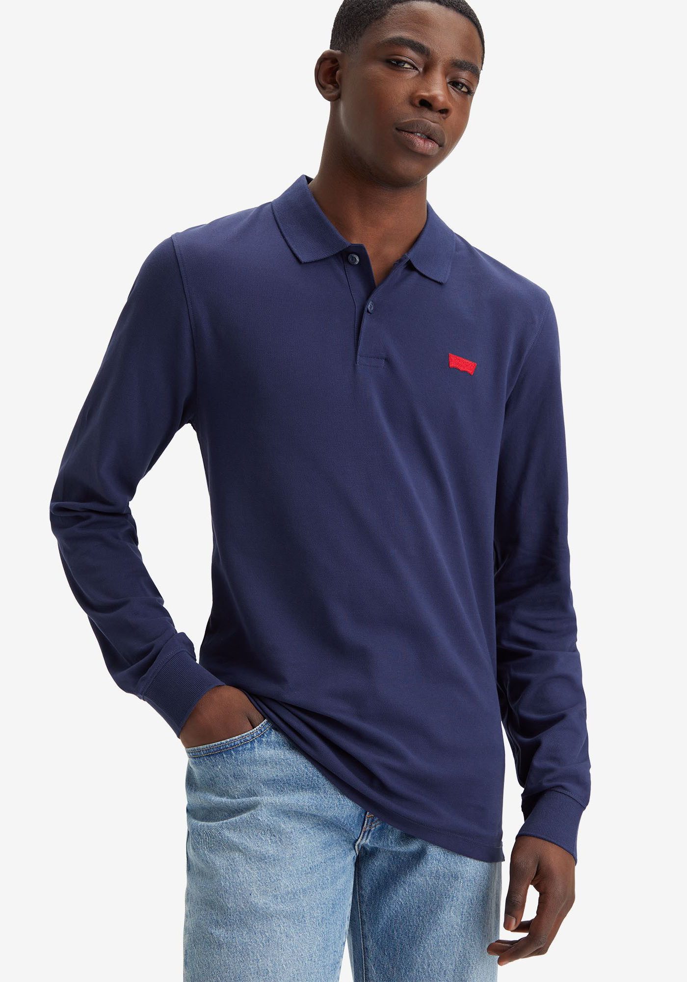 Levi's® Langarm-Poloshirt mit Logo Stickerei günstig online kaufen