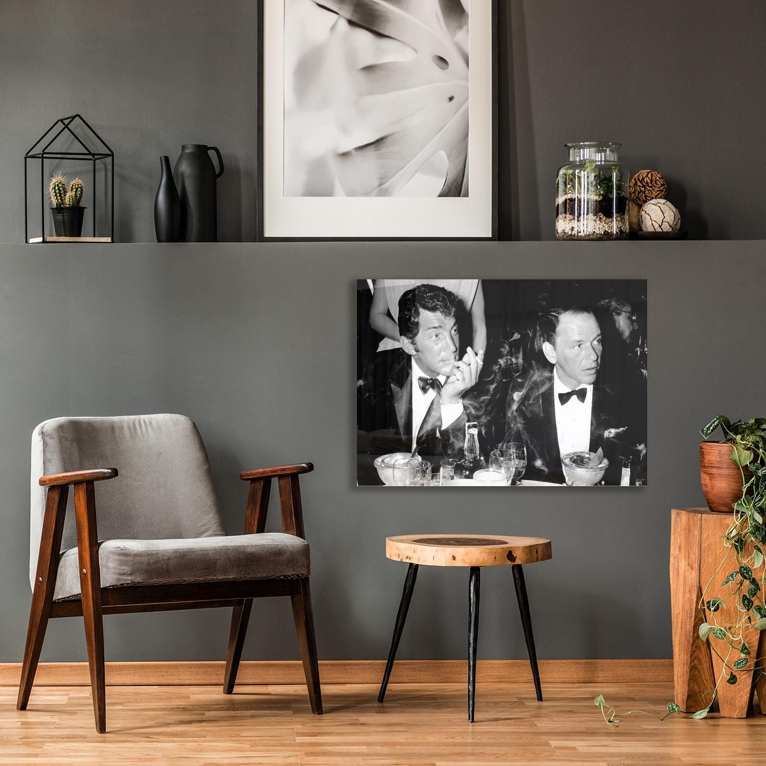 queence Acrylglasbild Dean & Frank, Film, Filmfiguren, Filmszene, Mann, Schwarz-Weiß, Stars, Zigarren, Fine Art-Print in Galeriequalität