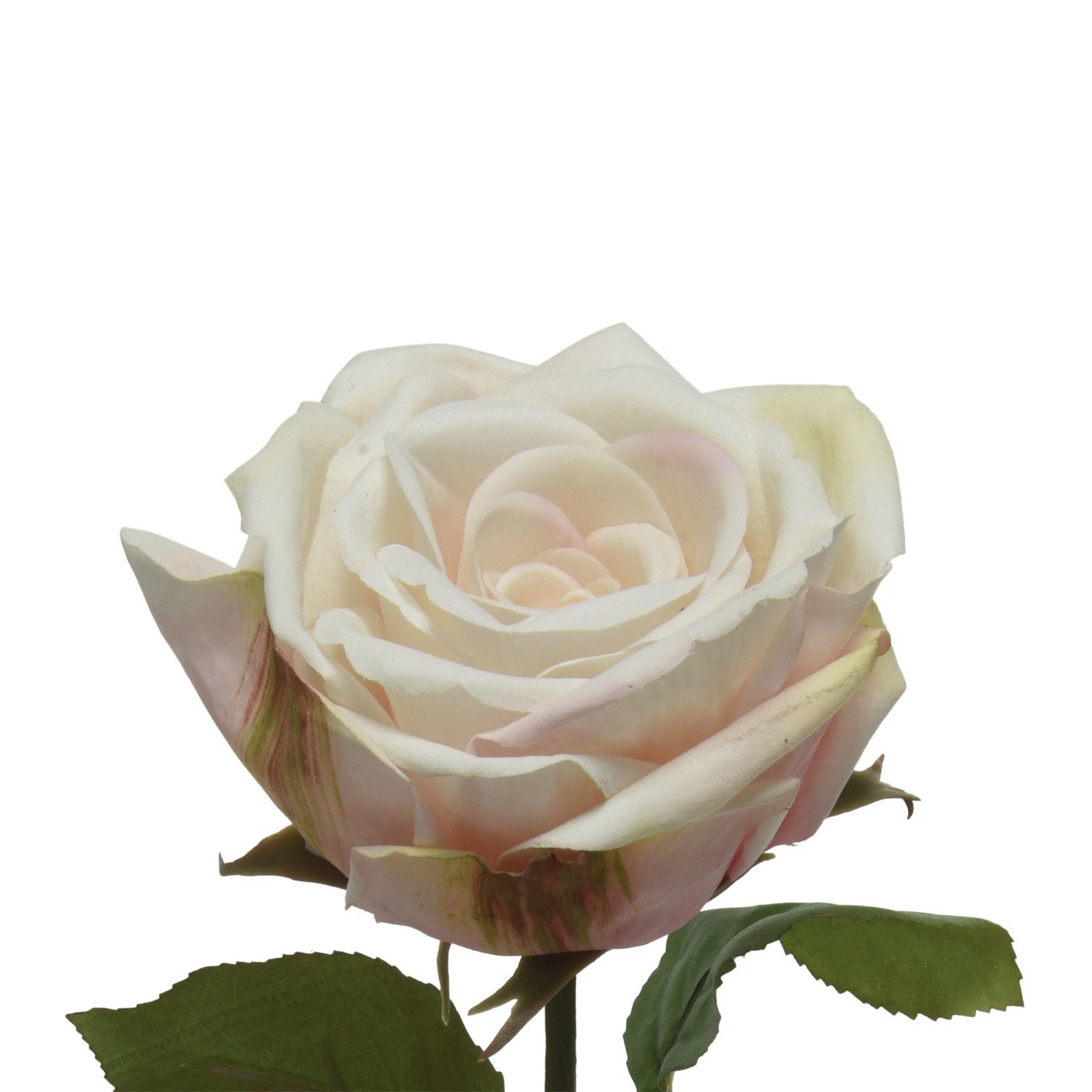 68 H: Kunstblume Stiel Rose cm 68cm Rosenblüte am creme, MARELIDA, Höhe Kunstblume Touch Real künstlich