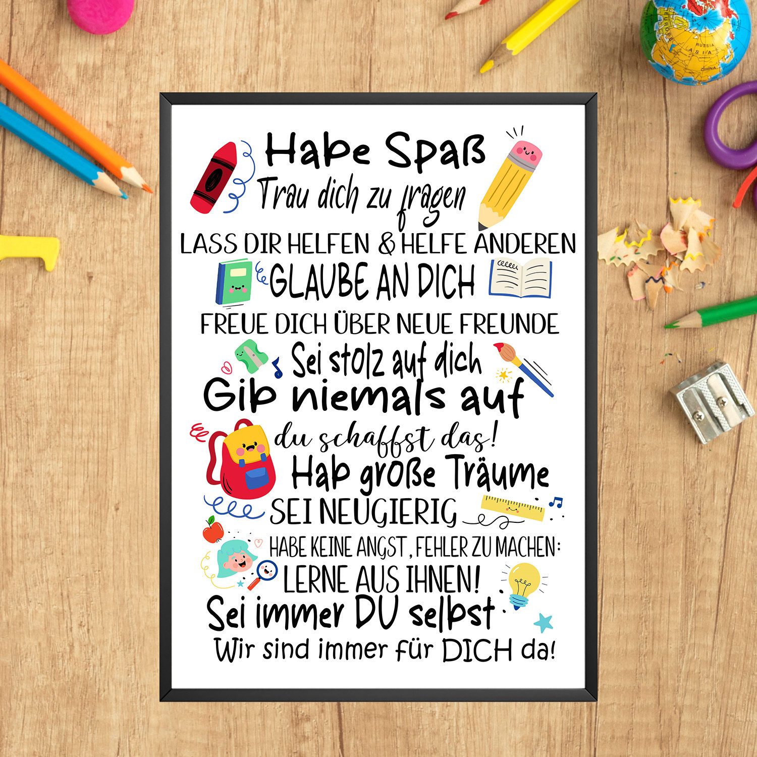Tigerlino Poster Einschulung Geschenk Schulanfang Affirmation günstig online kaufen