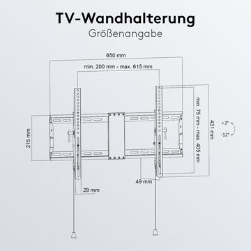 Goobay TV-Wandhalterung Pro TILT TV-Wandhalterung, (bis 70,00 Zoll, inkl. Zubehör, Montage Automatic Click-in & Easy Release / 12° neigbar / Schwarz)