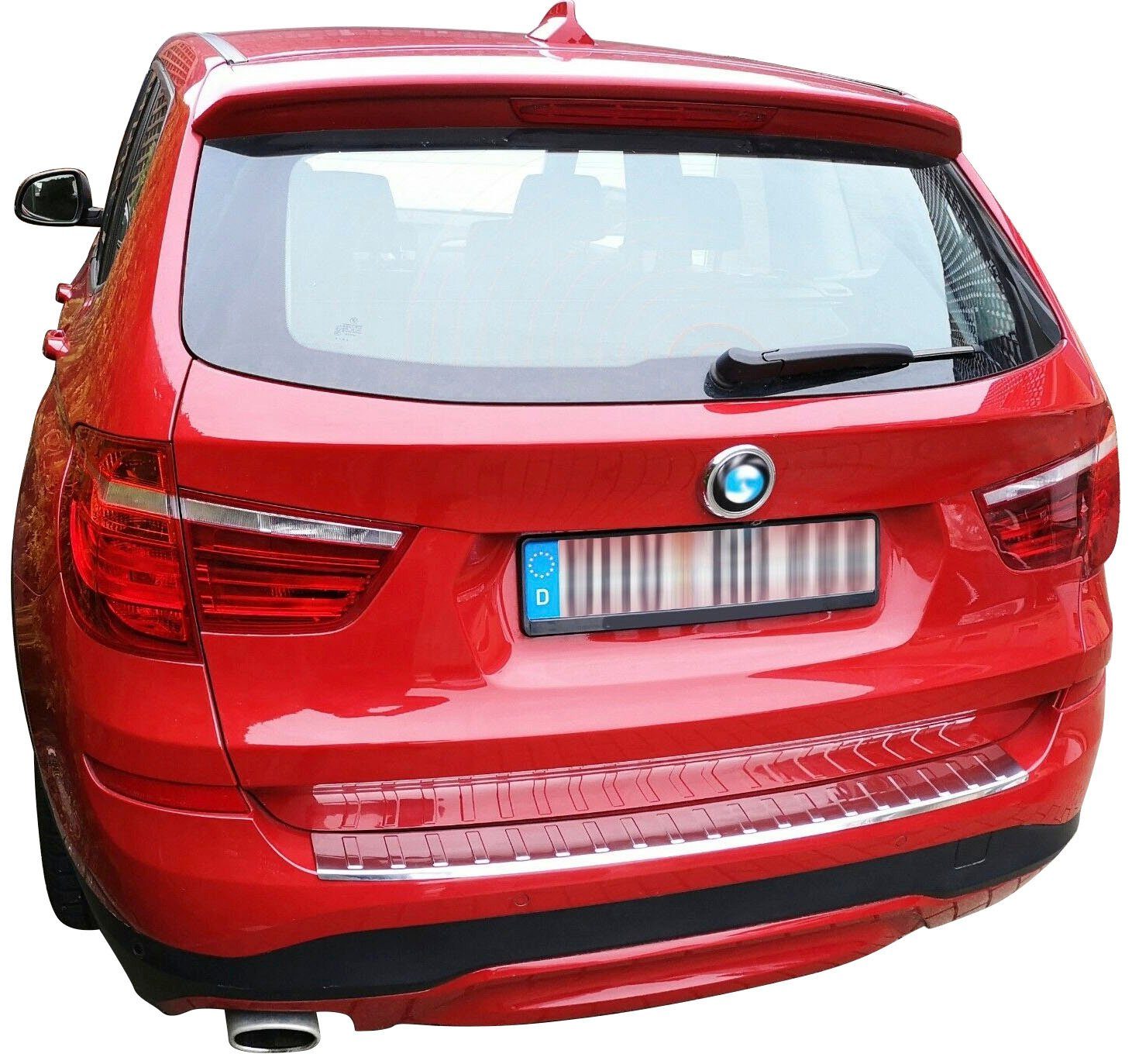 RECAMBO Ladekantenschutz, Zubehör für BMW 2010-2017, X3 mit chrom Edelstahl F25, Abkantung poliert