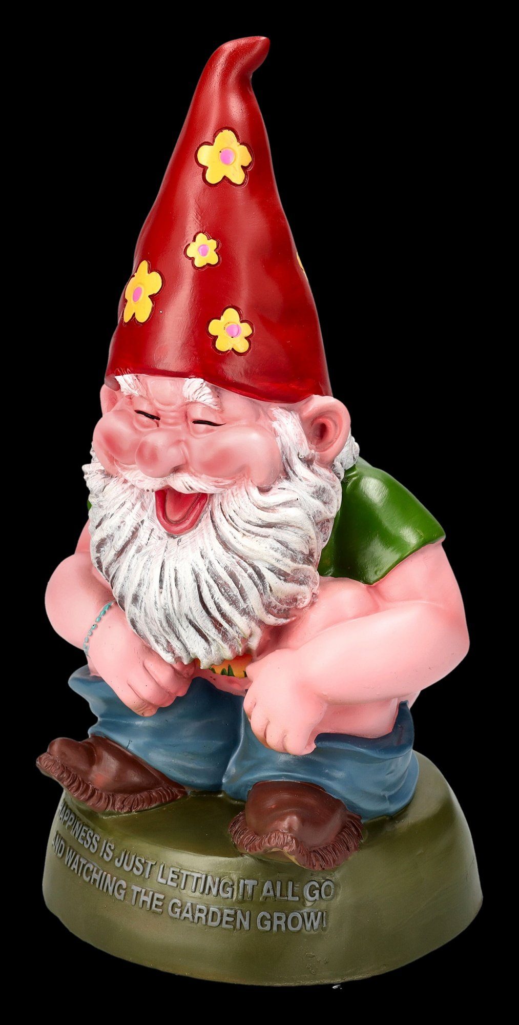 Figuren Shop GmbH Gartenzwerg Gartenzwerg Figur - Hippie lässt Hosen runter - Zwergenfigur