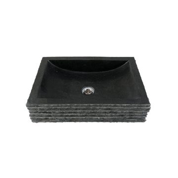 wohnfreuden Aufsatzwaschbecken Andesit Stein-Waschbecken PERAHU 52 cm (Kein Set), 52_102397