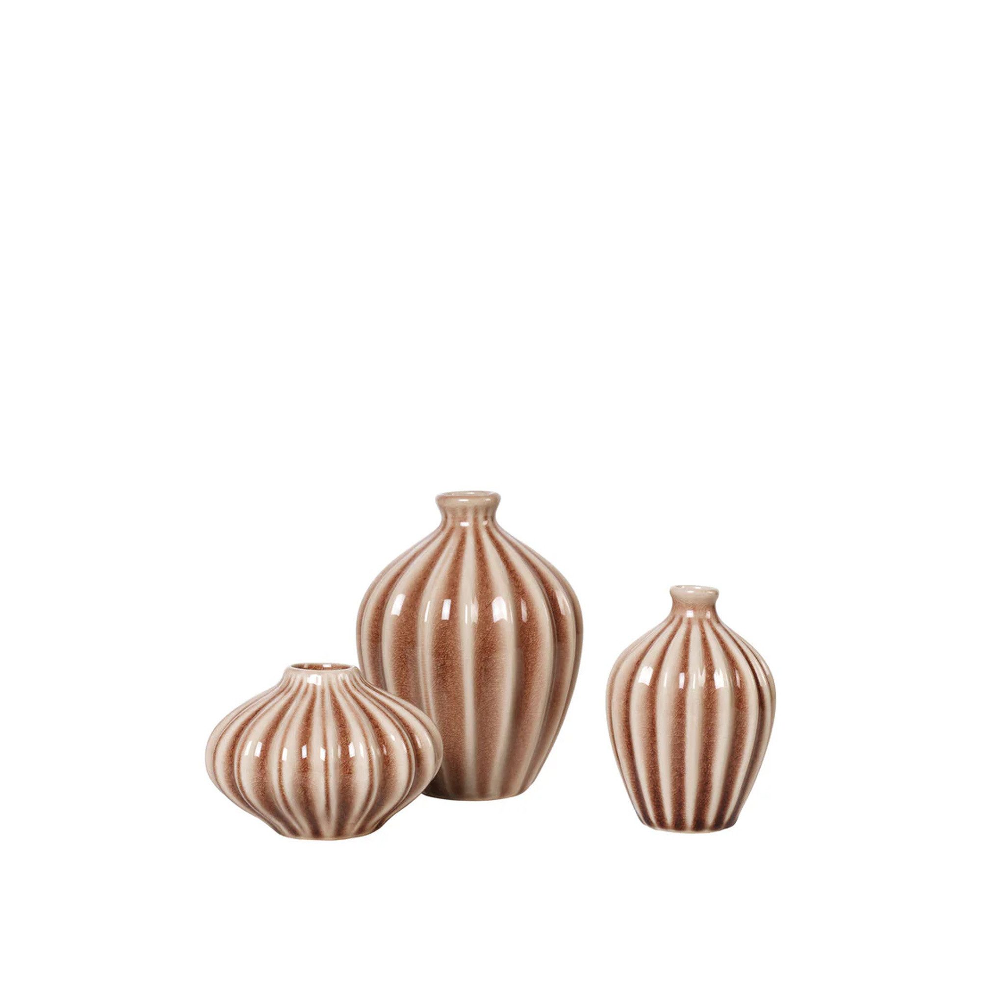 Broste Copenhagen Dekovase Broste Copenhagen Amalie Vase Fawn 3er Set