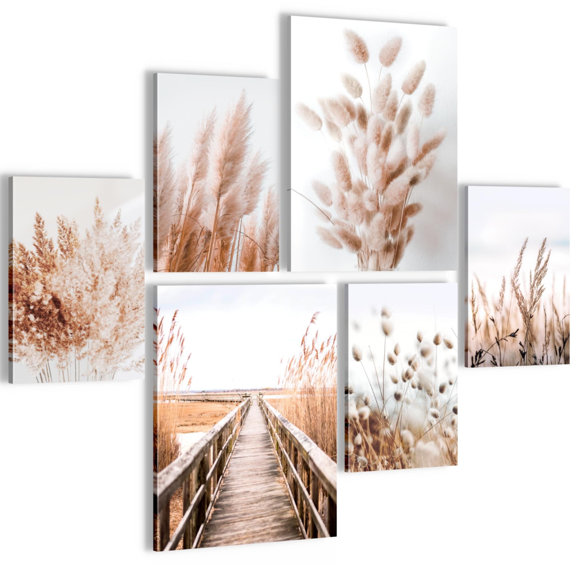 Novart Wandbild Boho Meer Strand AUFHÄNGFERTIG Modern Deko Schlafzimmer Flur N0349, 102L x 84B cm
