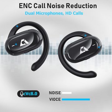 Ankbit E35 Open Bluetooth 5.3 mit ENC Call Noise Cancelling, 60Std Spielzeit In-Ear-Kopfhörer (Natürlicher Klang für ein unvergleichliches Hörerlebnis., IPX5 Kabellose Earbuds mit 4 mikrofon, Air Conduction für Sport Läufer)