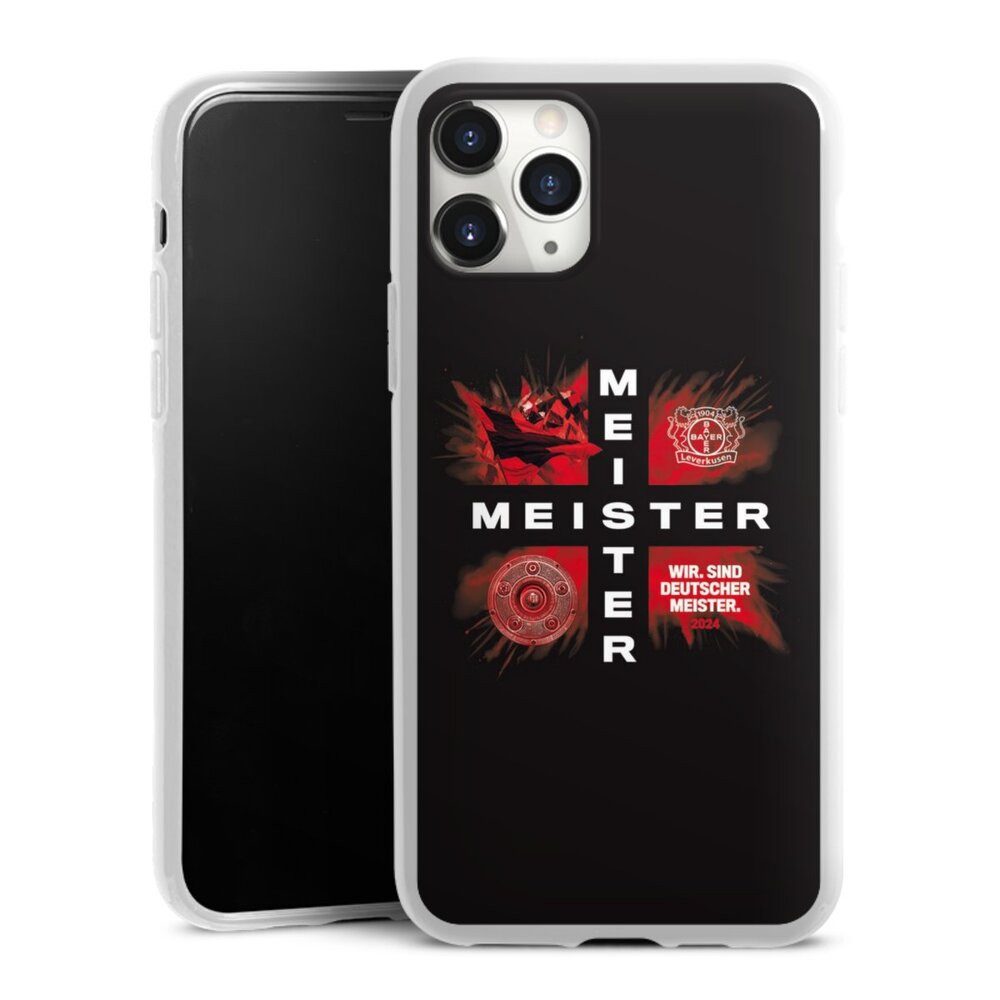 DeinDesign Handyhülle Bayer 04 Leverkusen Meister Offizielles Lizenzprodukt, Apple iPhone 11 Pro Max Silikon Hülle Bumper Case Handy Schutzhülle