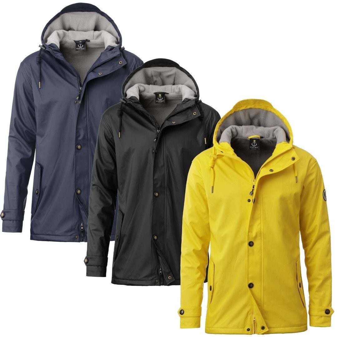 Funktionsjacke Ankerglut Frost Herren Regenjacke Friesennerz gefüttert
