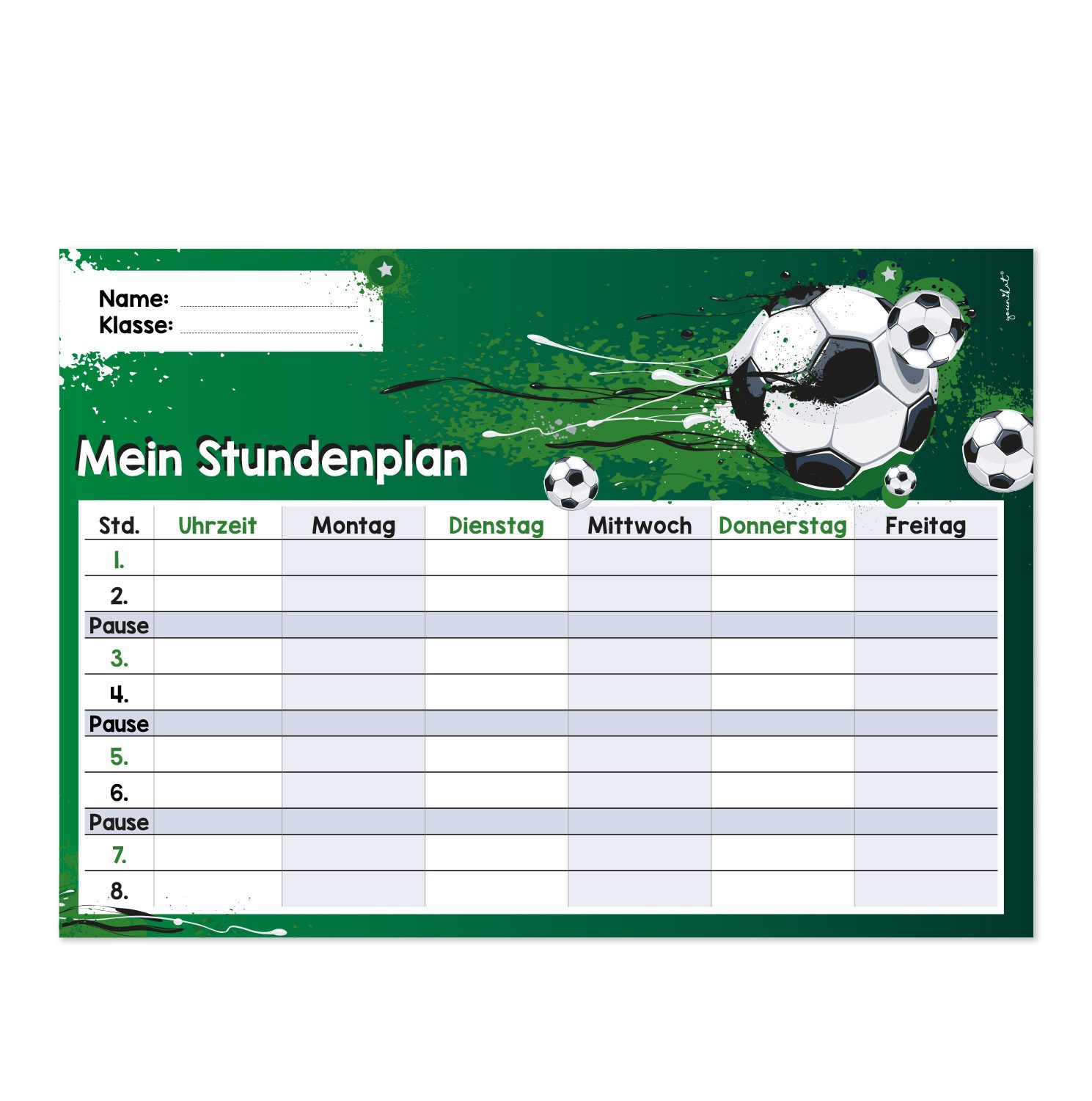 younikat Schülerkalender younikat Stundenplan I inkl. Stift I wiederbeschreibbar I dv642, Selbstklebend