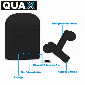 MAVURA QUAX Wireless Bluetooth Kopfhörer In Ear Kopfhörer Headset Bluetooth-Kopfhörer (für iPhone Samsung HTC Windows LG HUAWEI schwarz)