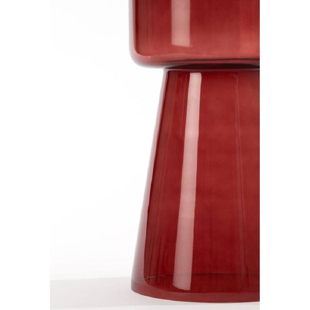 Light & Living Beistelltisch Beistelltisch Dakwa Glas Burgunder Rot (50cm)