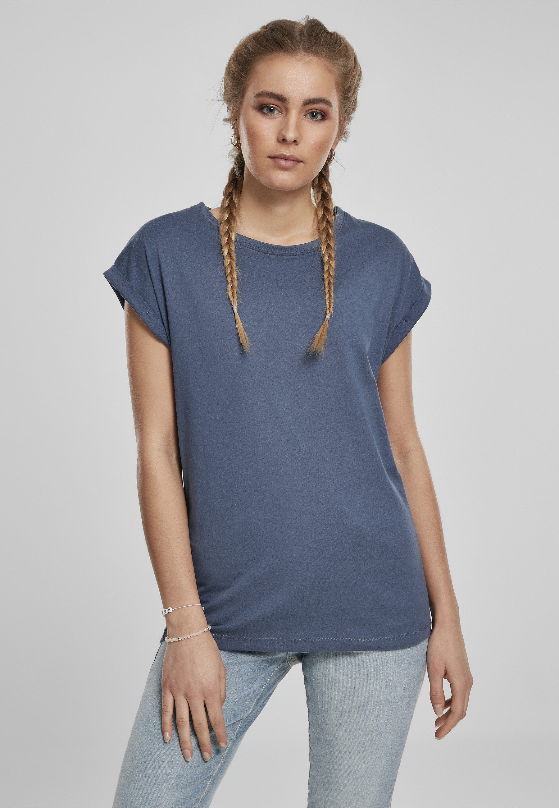 URBAN CLASSICS Kurzarmshirt Urban Classics Damen Ladies Extended Shoulder Tee (1-tlg) – Bild 5 von 5