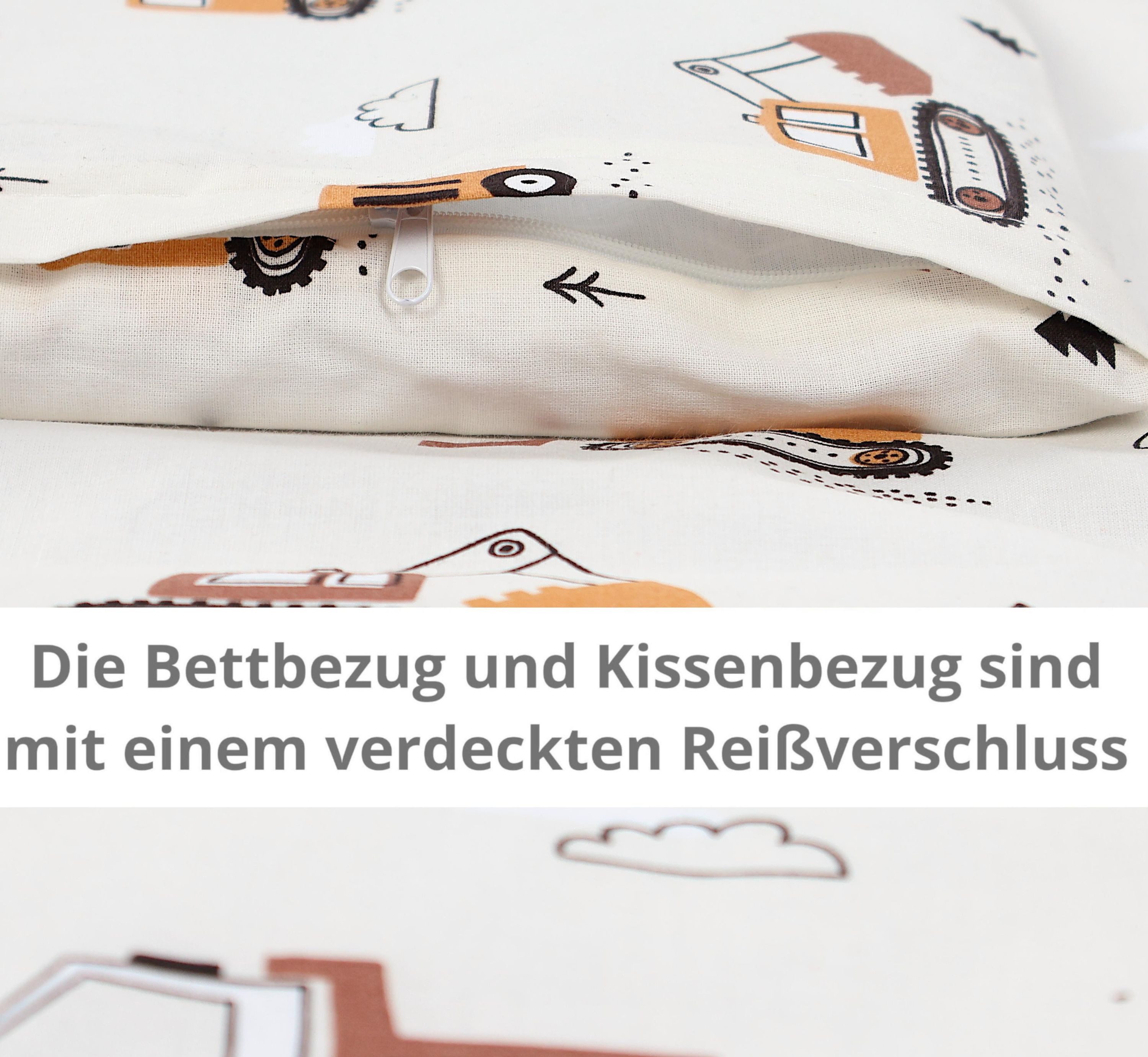 TupTam Babybettwäsche Baby Wiegenset 4-teilig Bettwäsche-Set: Bettdecke Bezug Kopfkissen