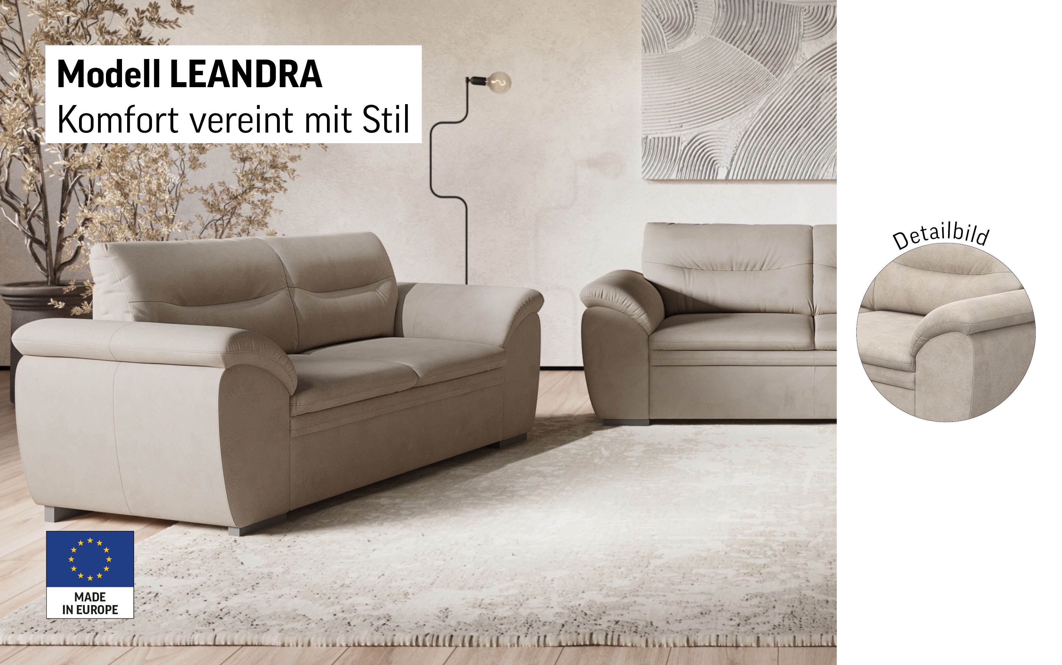 COTTA 2,5-Sitzer Leandra, Polstergarnitur, auch als günstig online kaufen