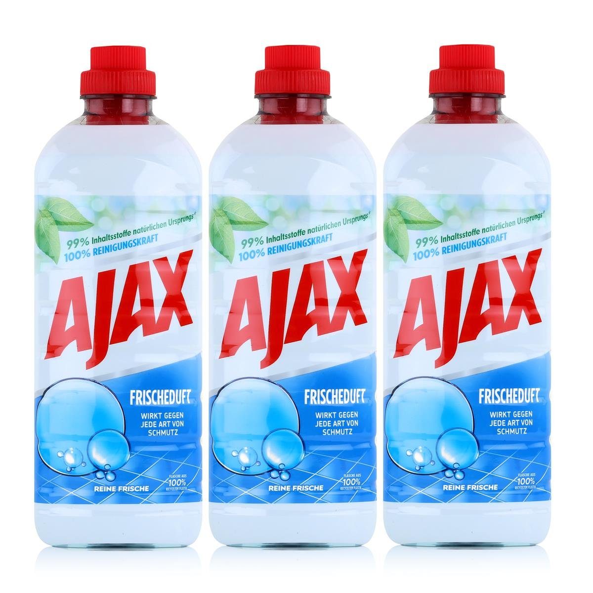 Ajax Allzweckreiniger Reine Frische 1 Liter - Bodenreiniger (3er Pack) Allzweckreiniger