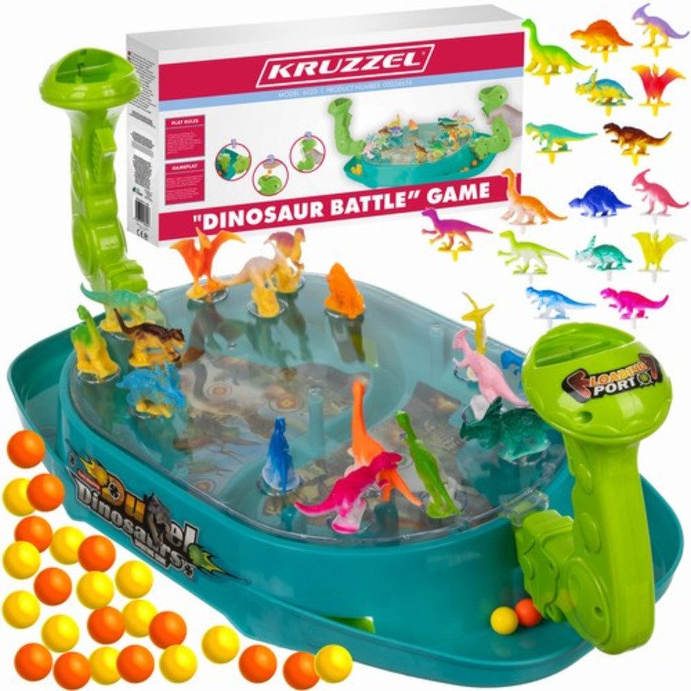 KRUZZEL Lernspielzeug Dinosaurier Spiel Brettspiel (Spar-Set, 42-St., battlen), Auge-Hand-Koordination, Konzentration, Reaktionsgeschwindigkeit