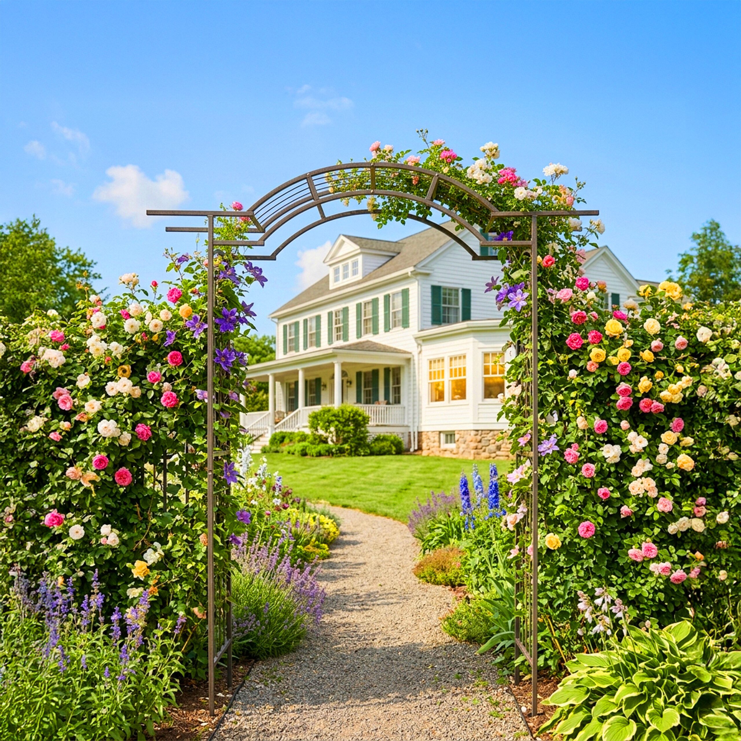 relaxdays Rosenbogen Schwarzer Rosenbogen aus Stahl