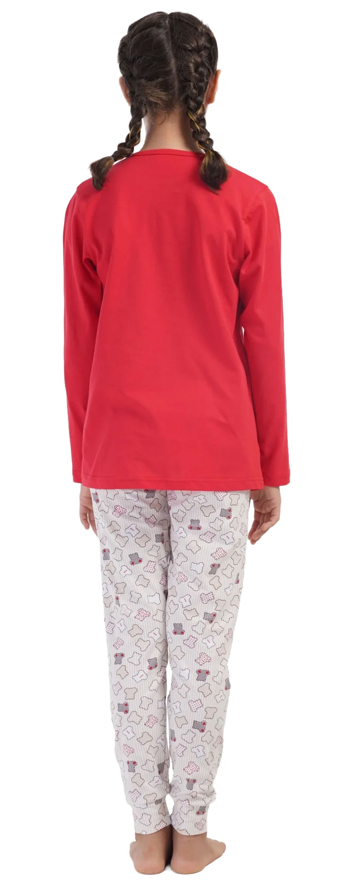Vienetta Schlafanzug Kids (Set, 2 tlg., 2-teilig) Mädchen Pyjama lang Langarm Baumwolle Bündchen