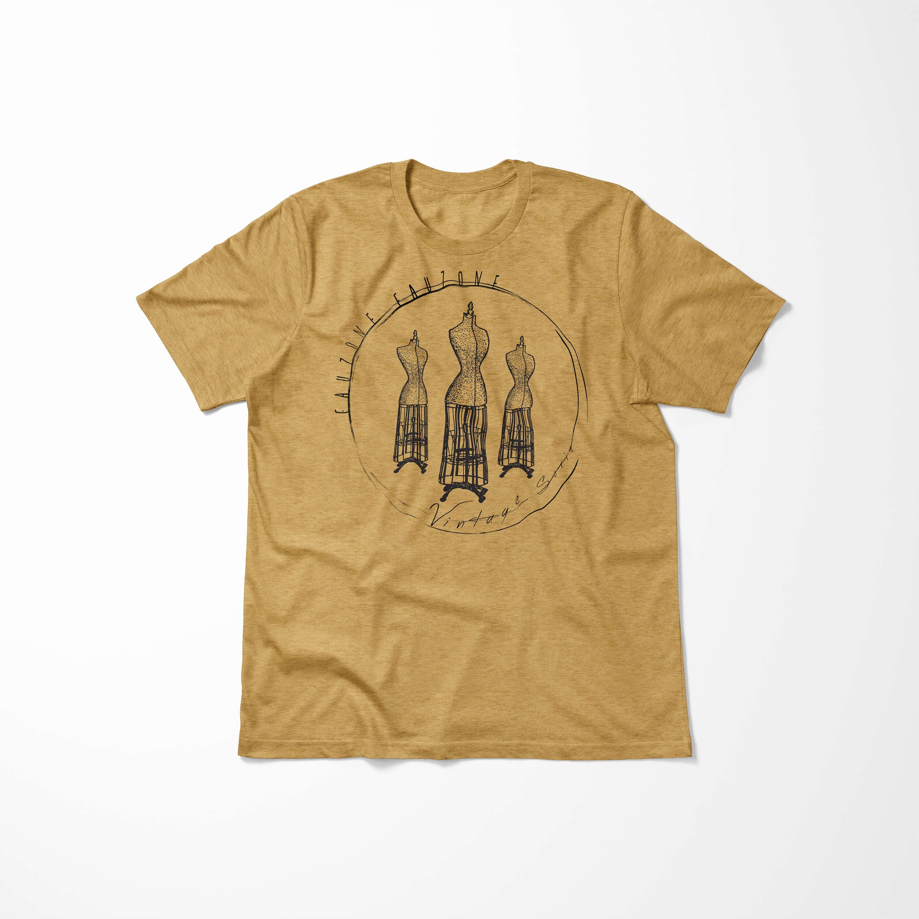Art T-Shirt T-Shirt Vintage Gold Antique Kleiderform Herren Sinus