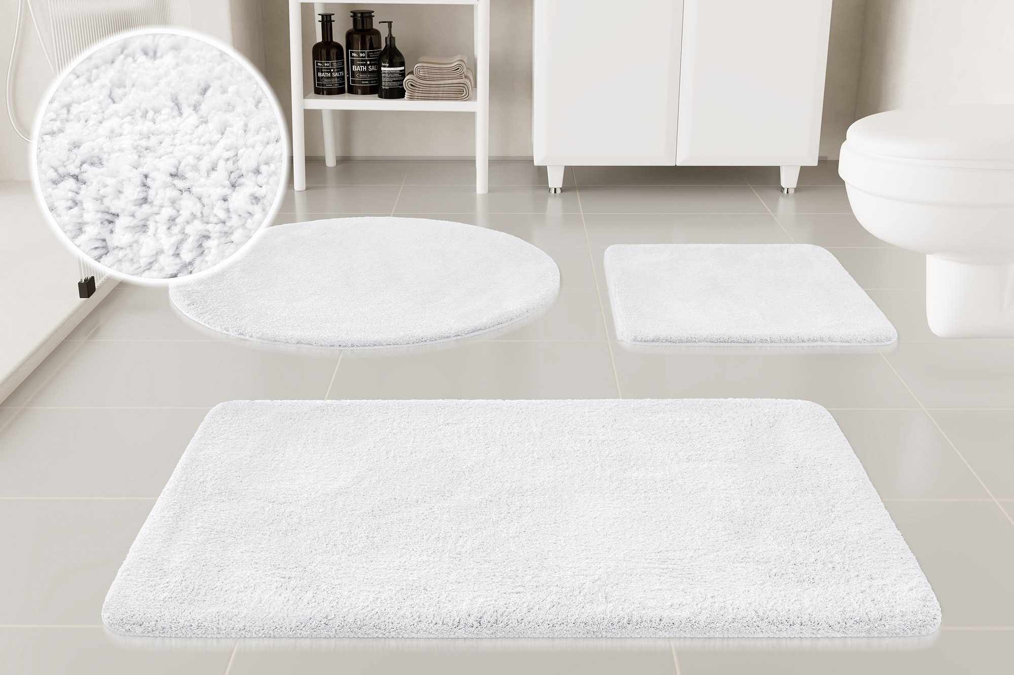 OTTO home Badematte MY HOME, Höhe 20 mm, rutschhemmend beschichtet, schnell trocknend, Polyester, rechteckig, Badteppich, getuftet, modern, Uni, antirutsch, flauschig, hochflor