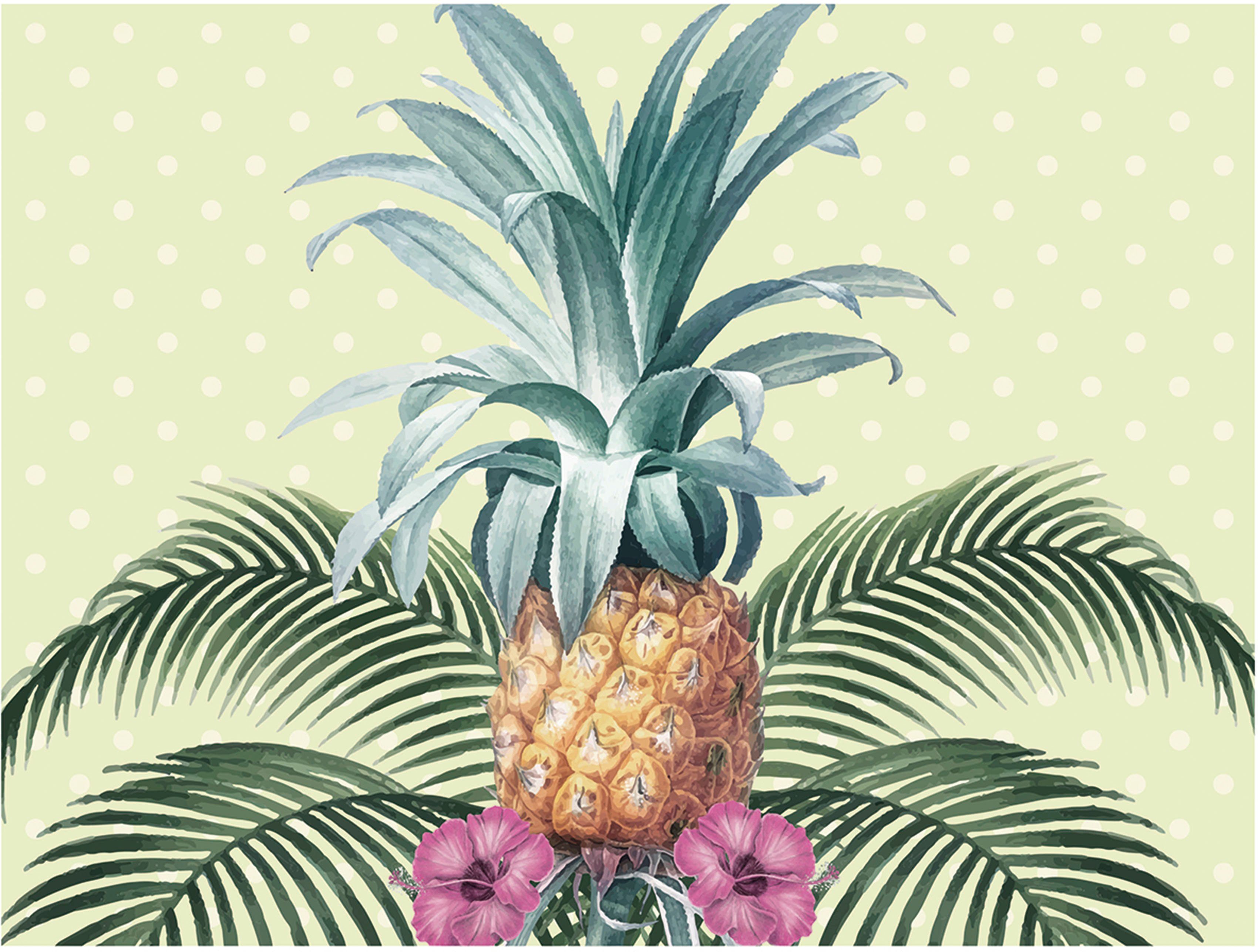 Pineapple, Platzset, wasserabweisend geeignet, für außen 4-St), (Set, innen Contento, und