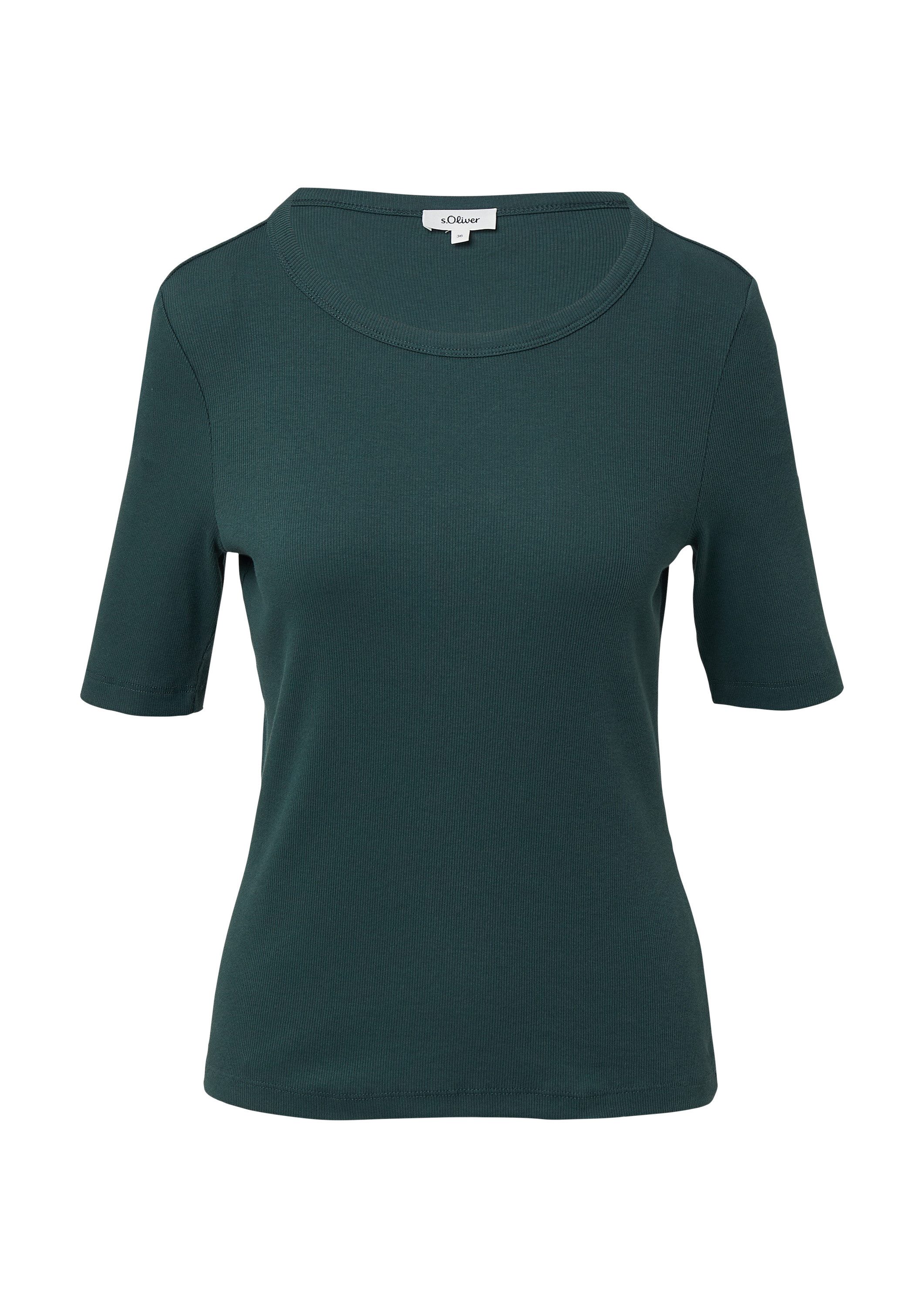 s.Oliver Kurzarmshirt T-Shirt Ripp-Shirt im Slim günstig online kaufen