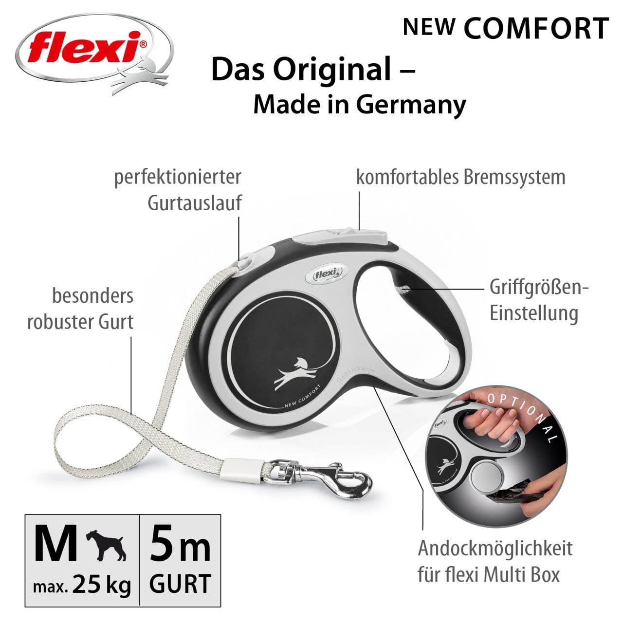 flexi Hundeleine Flexi Hundeleine New Comfort schwarz, Gurt, Leinen – Bild 2 von 3