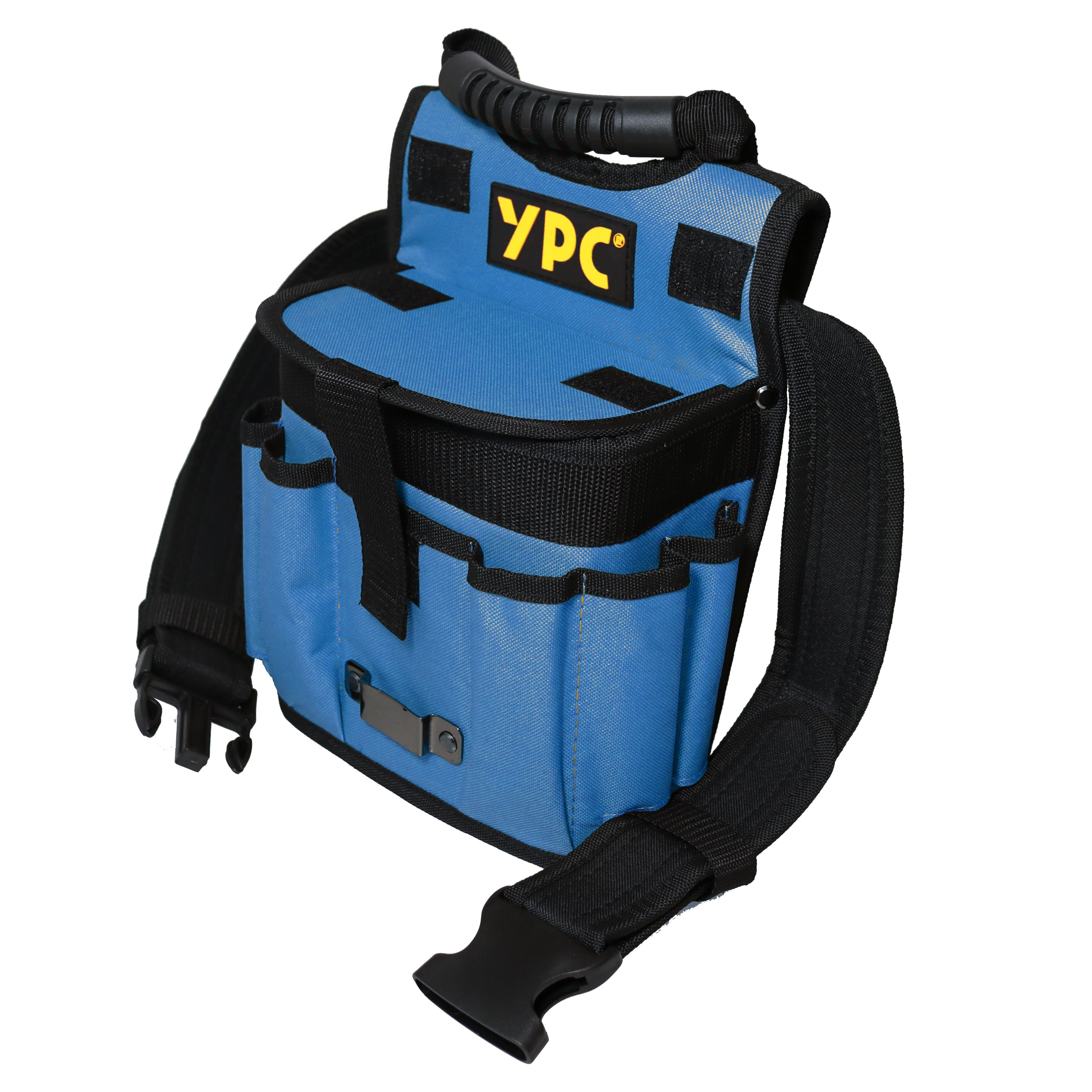 YPC Werkzeugtasche "Rapid" Gürteltasche XXL, 29x20x13cm, 5 kg Tragkraft, Werkzeuggürtel, Gürtel mit großem Fach, Halterungen und Einschüben Blau