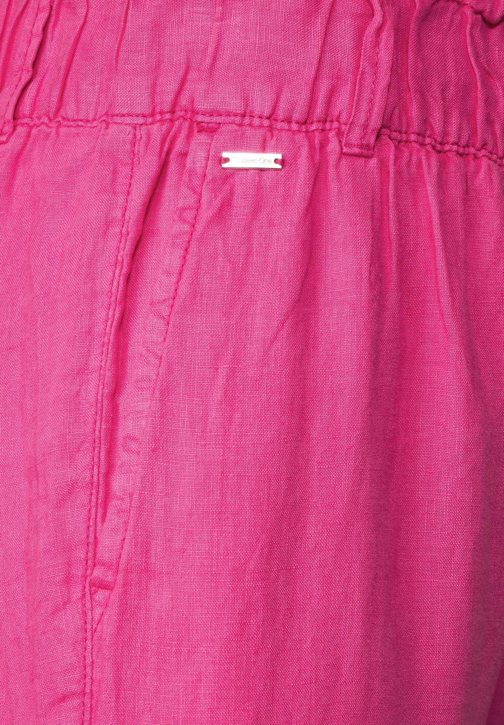 Stoffhose Loose Leinenhose pink oasis ONE STREET Fit