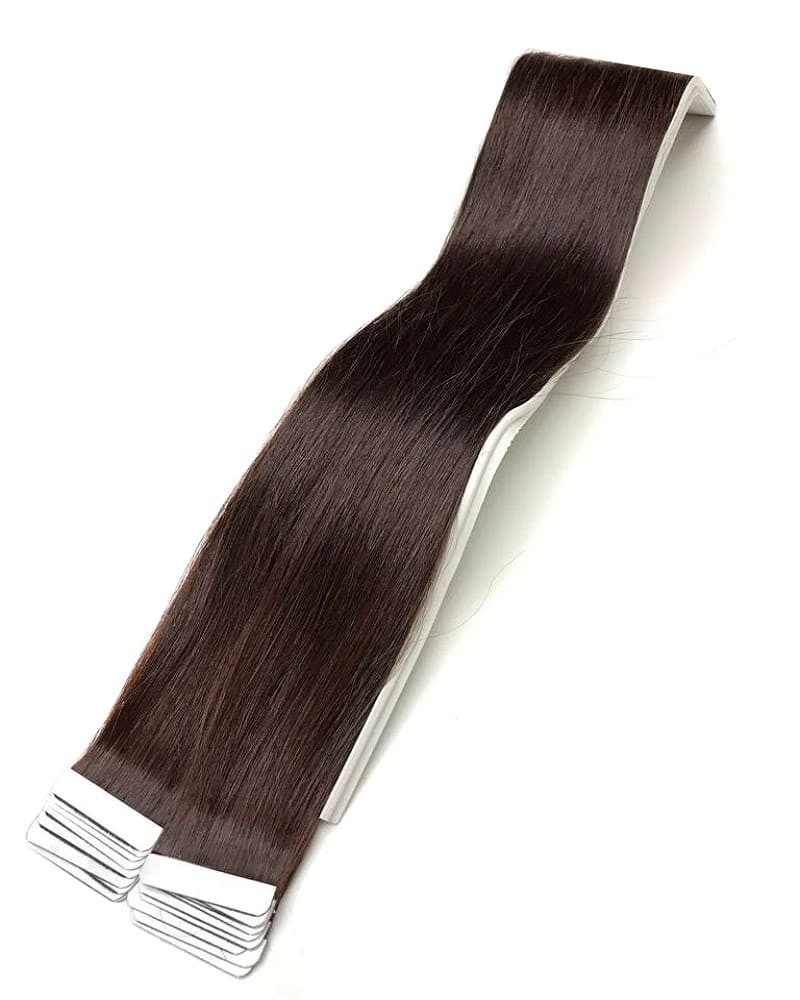 Haarwelten Deluxe Hair Extensions Echthaar-Extension Tape in Hair Echthaartapes, chocolate brown, Remy Haar für Haarextensi, 100% Echthaartresse für Extensions als Tape