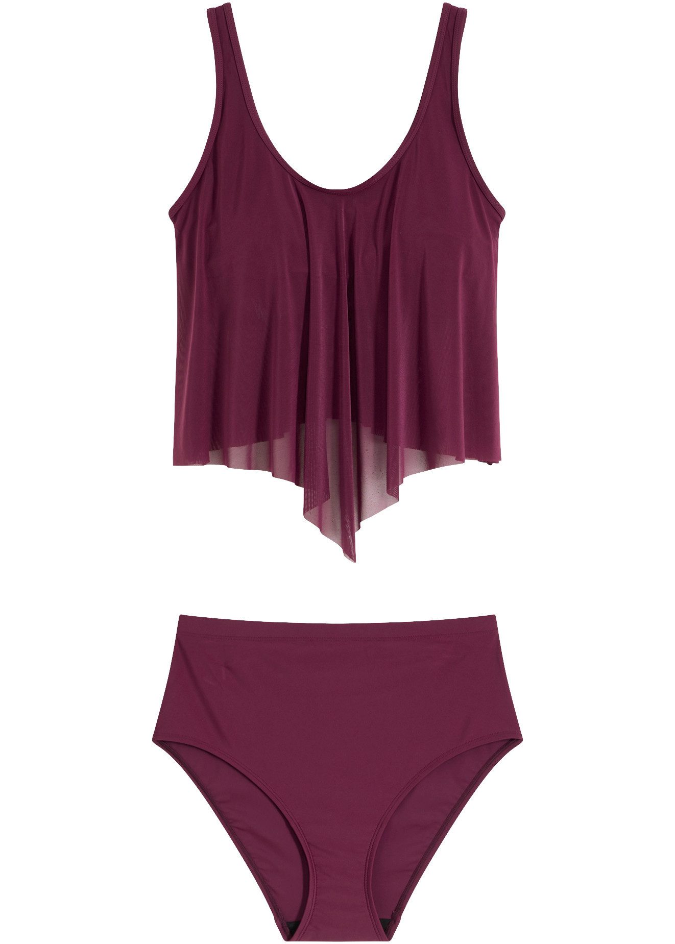 bonprix Tankini (Set) mit transparentem Material, aus Polyamid und Elasthan
