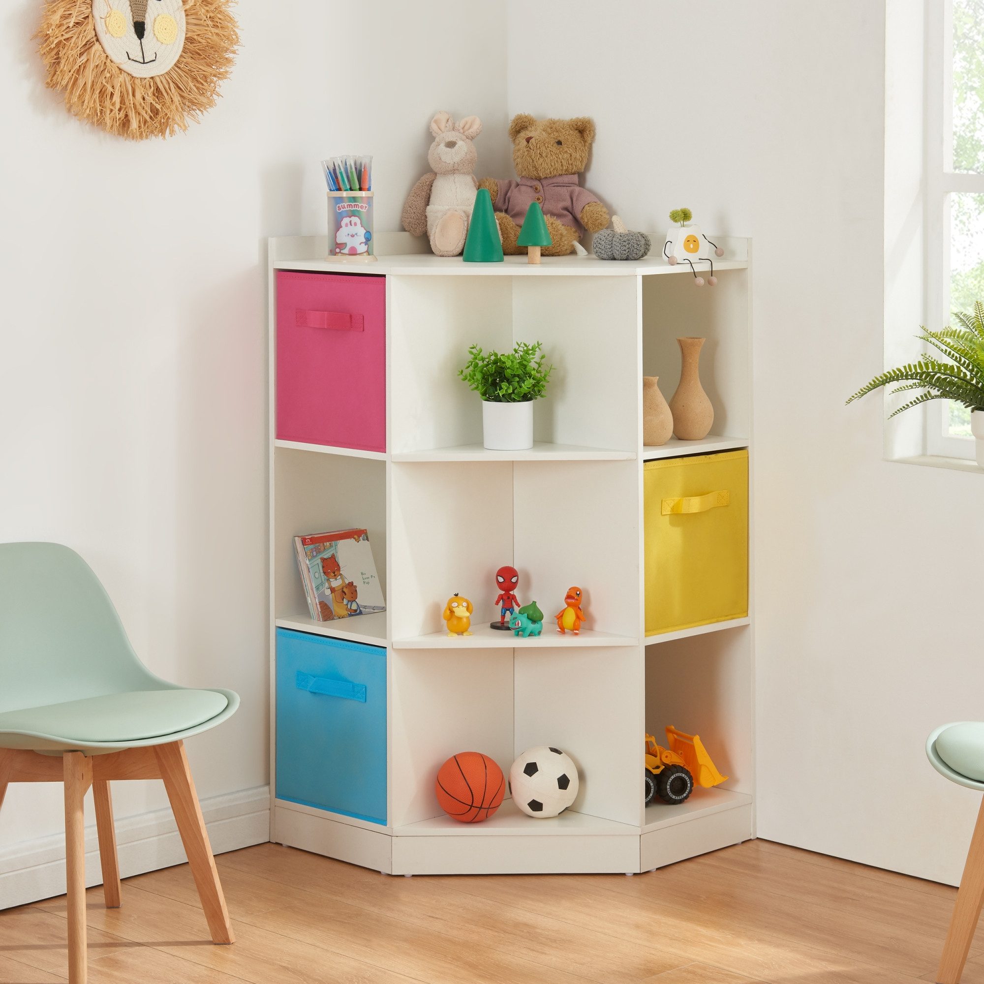 en.casa Kinderregal, »Måsøy« mit 3 Aufbewahrungsboxen günstig online kaufen