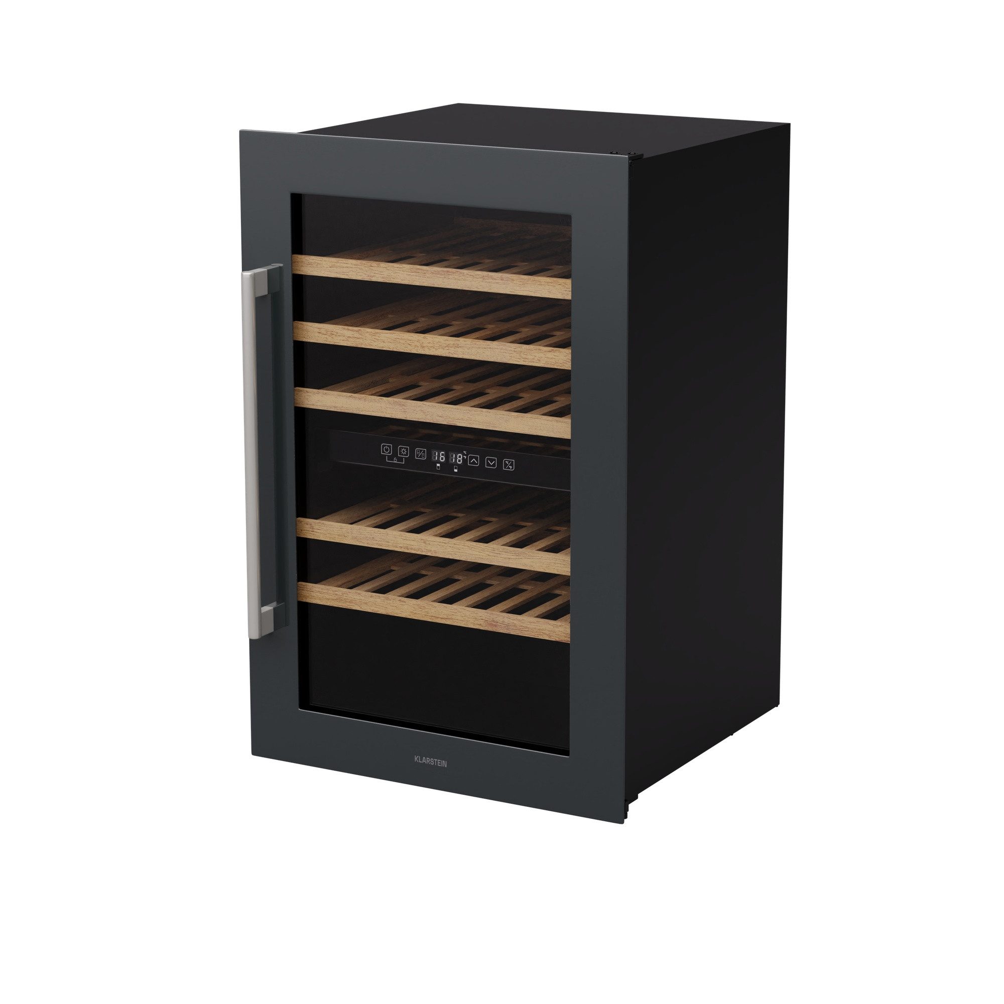 Klarstein Weinkühlschrank Vinsider 57 D, für 57 Standardflaschen á 0,75l,Wein Flaschenkühlschrank Weintemperierschrank Weinschrank Kühlschrank