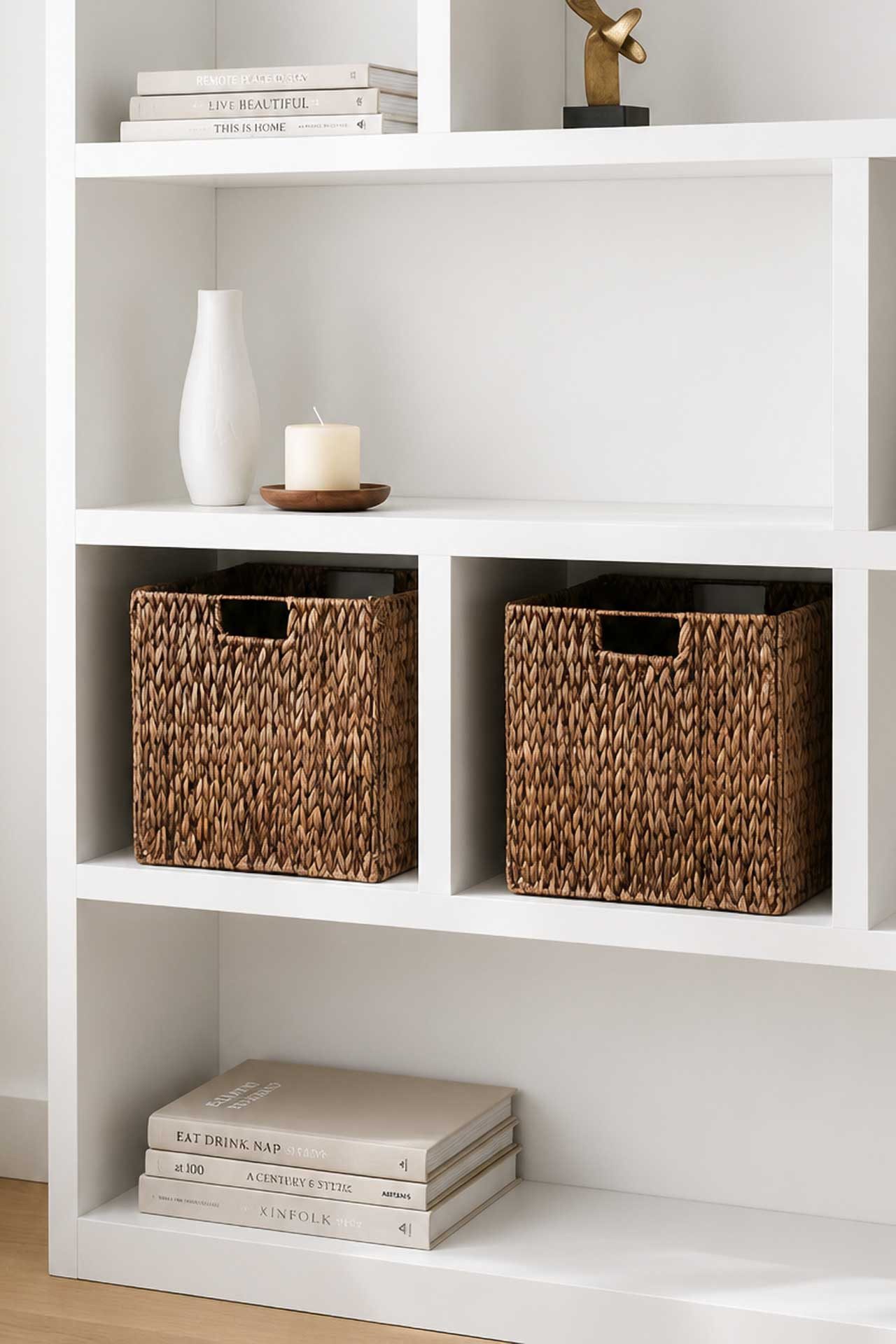 VIVANNO Regalkorb Wasserhyazinthe NEW ASIA Sets Würfel - Braun Geflochten (Set, 2 St), 32x32x32 cm