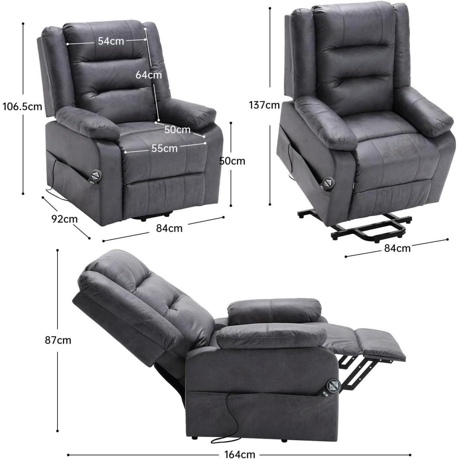 LuxusKollektion Polsterstuhl Elektrischer Massagesessel mit Aufstehhilfe, W günstig online kaufen