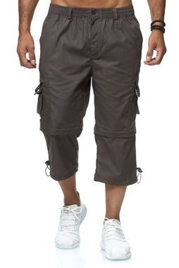 LMC Cargoshorts Cargo Shorts Zip Hose 3/4 Schlupfhose Verstellbare Beinlänge (1-tlg) 2804 in Grau