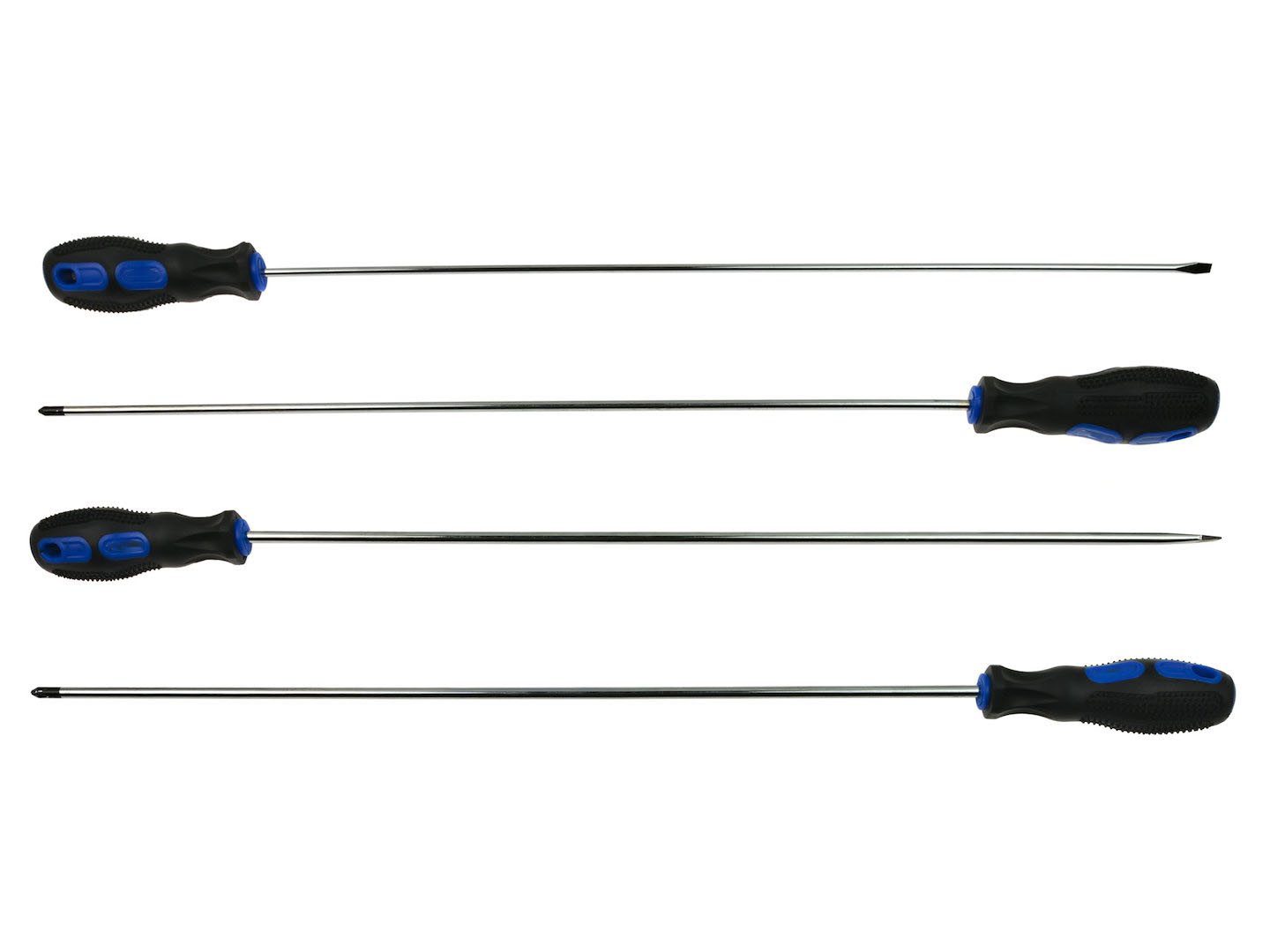 Schraubendreher Schraubendreher-Satz Extra Lang – 4-tlg. 450 mm, PH1/PH2/SL4/SL6