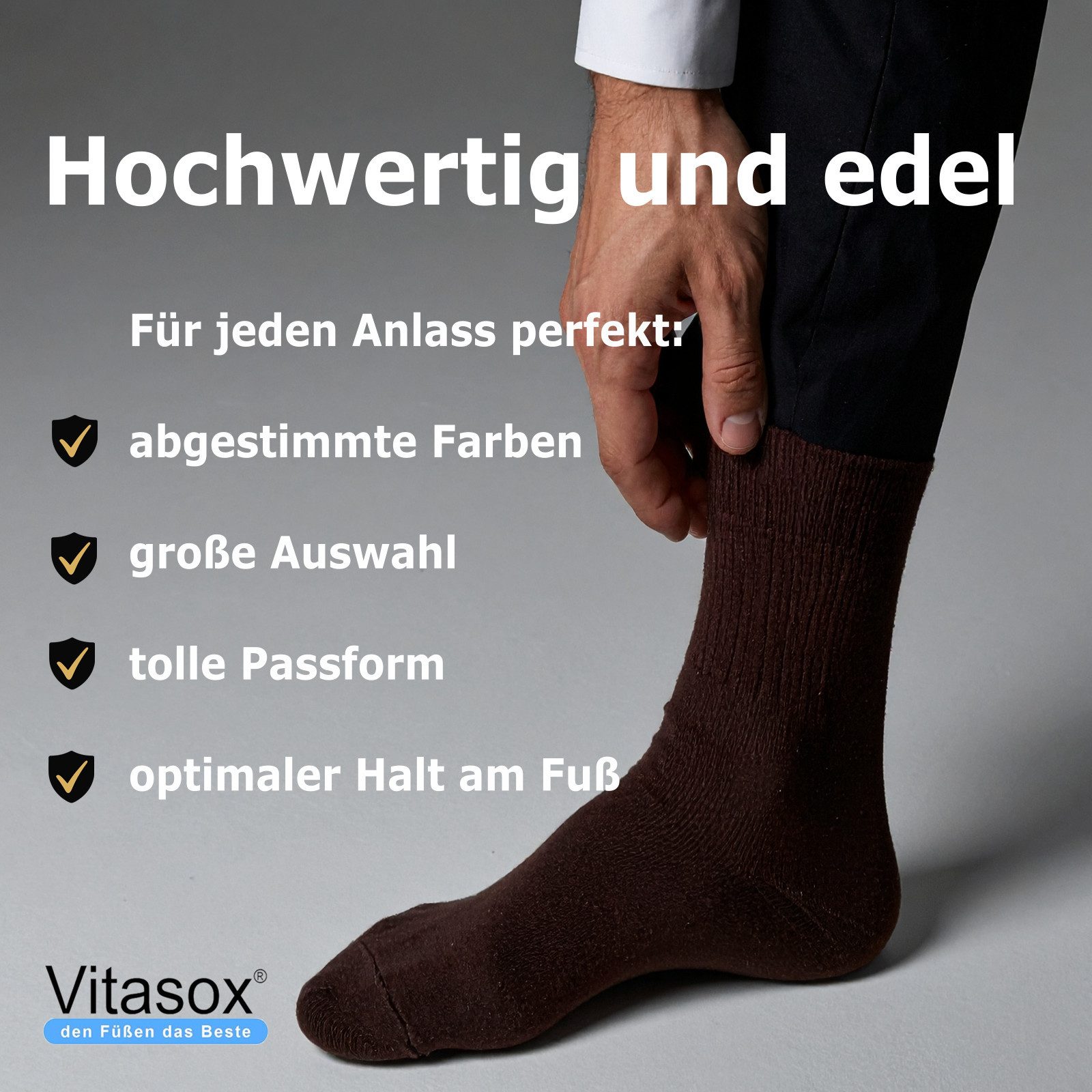 Vitasox Businesssocken Herren Business Socken 6 Paar - komfortabel und elegant (6-Paar) nahtfrei und atmungsaktiv