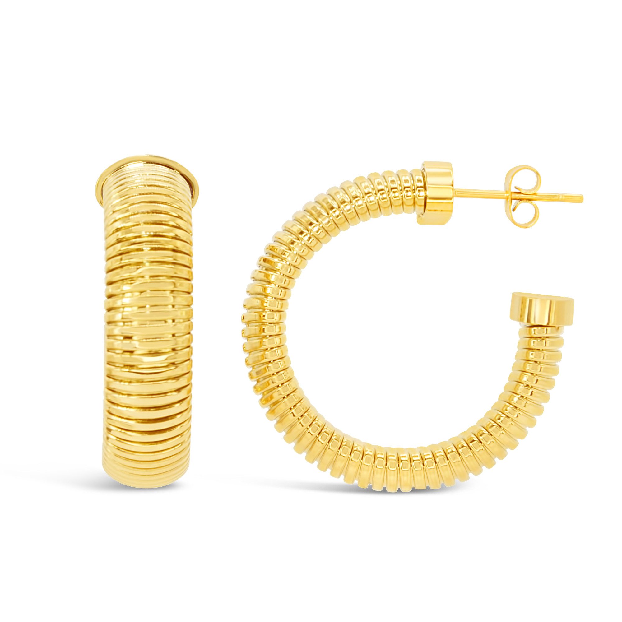 Rund Statement Creolen mit Ringdesign COVENT GARDEN 18K-doppelt vergoldet