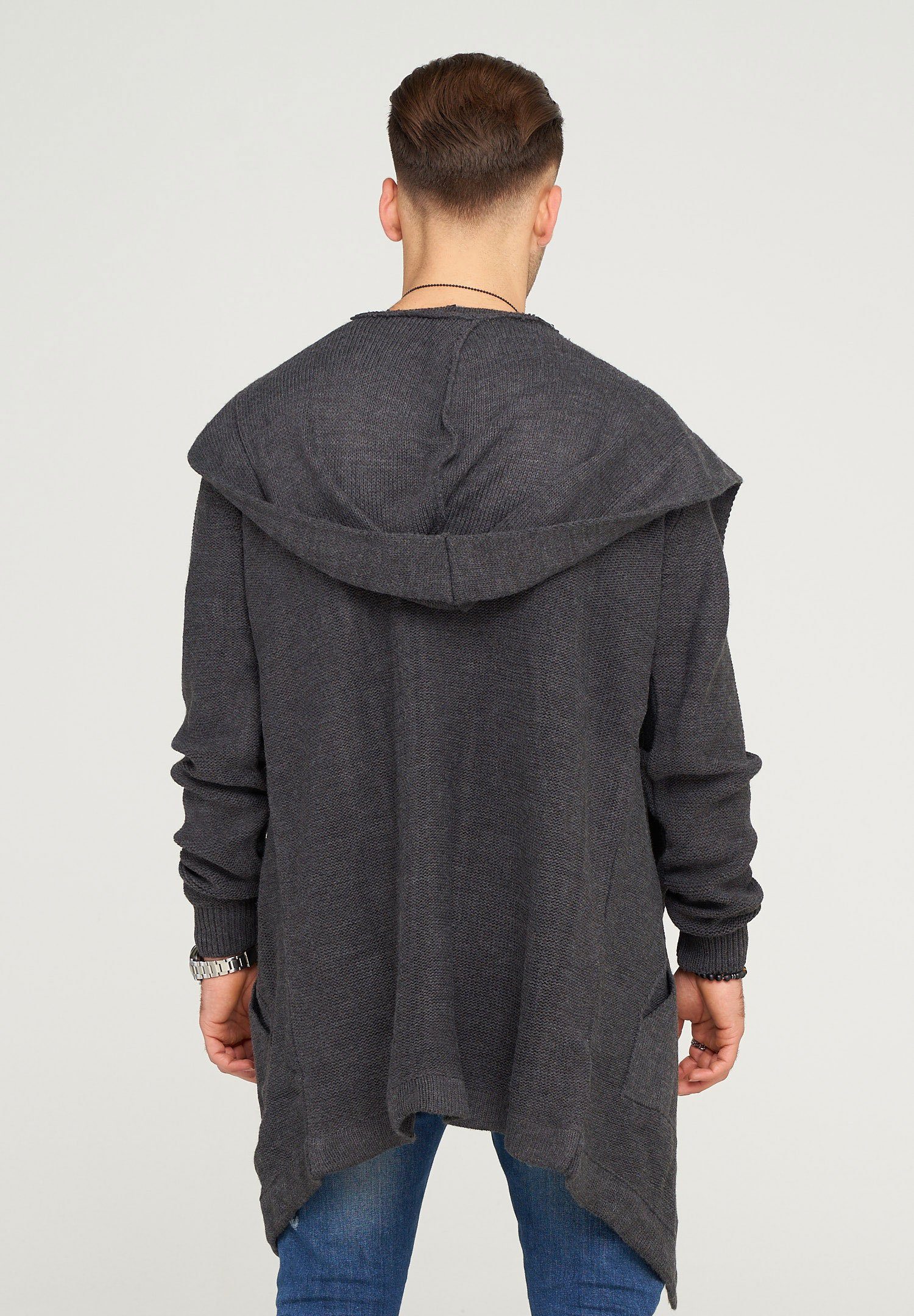 behype Strickjacke JAROMIR mit kuscheliger Kapuze