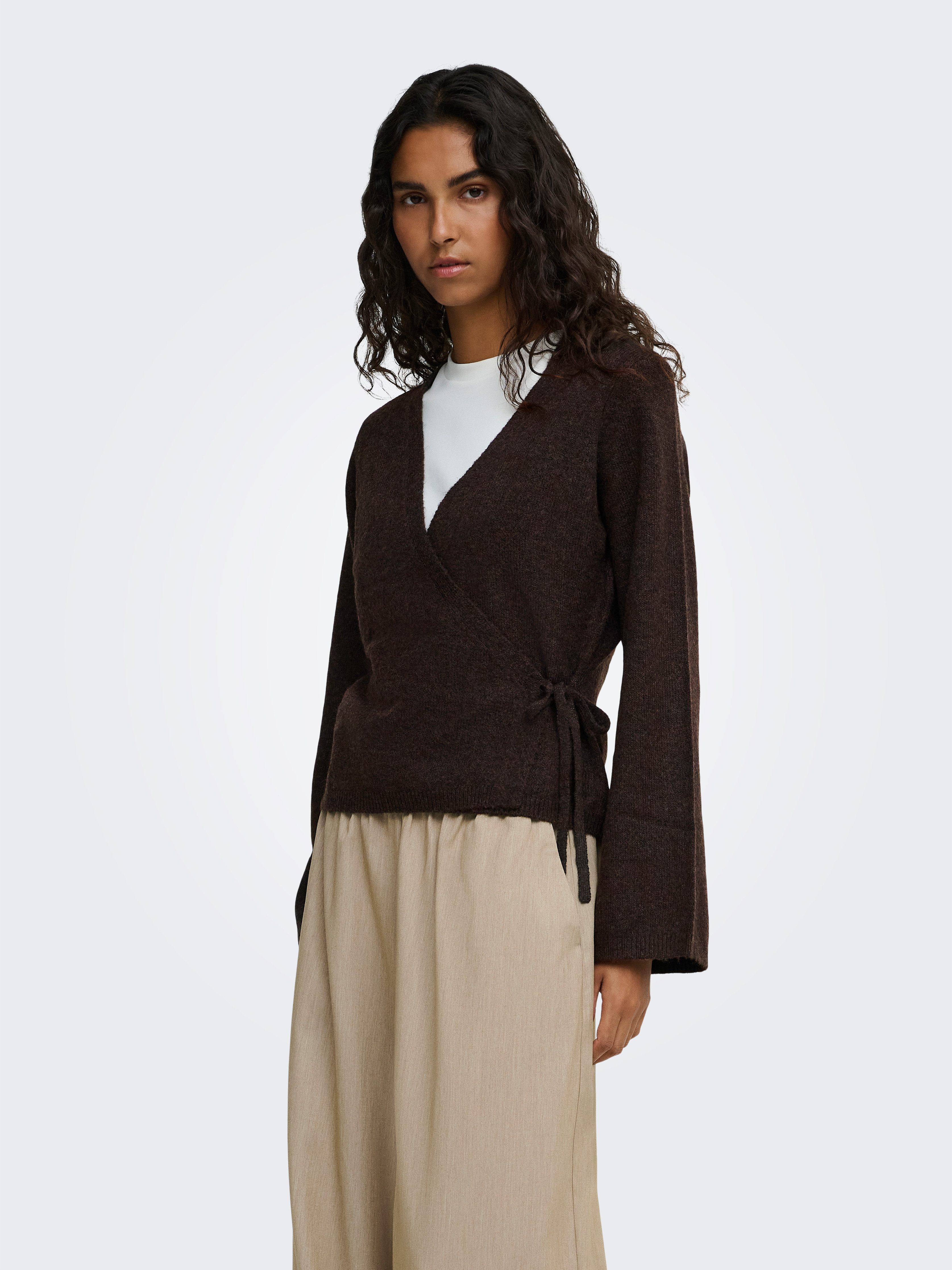 JDY Strickjacke JDYSUPER BECKY L/S WRAP CARDI KNT NOOS Materialmix