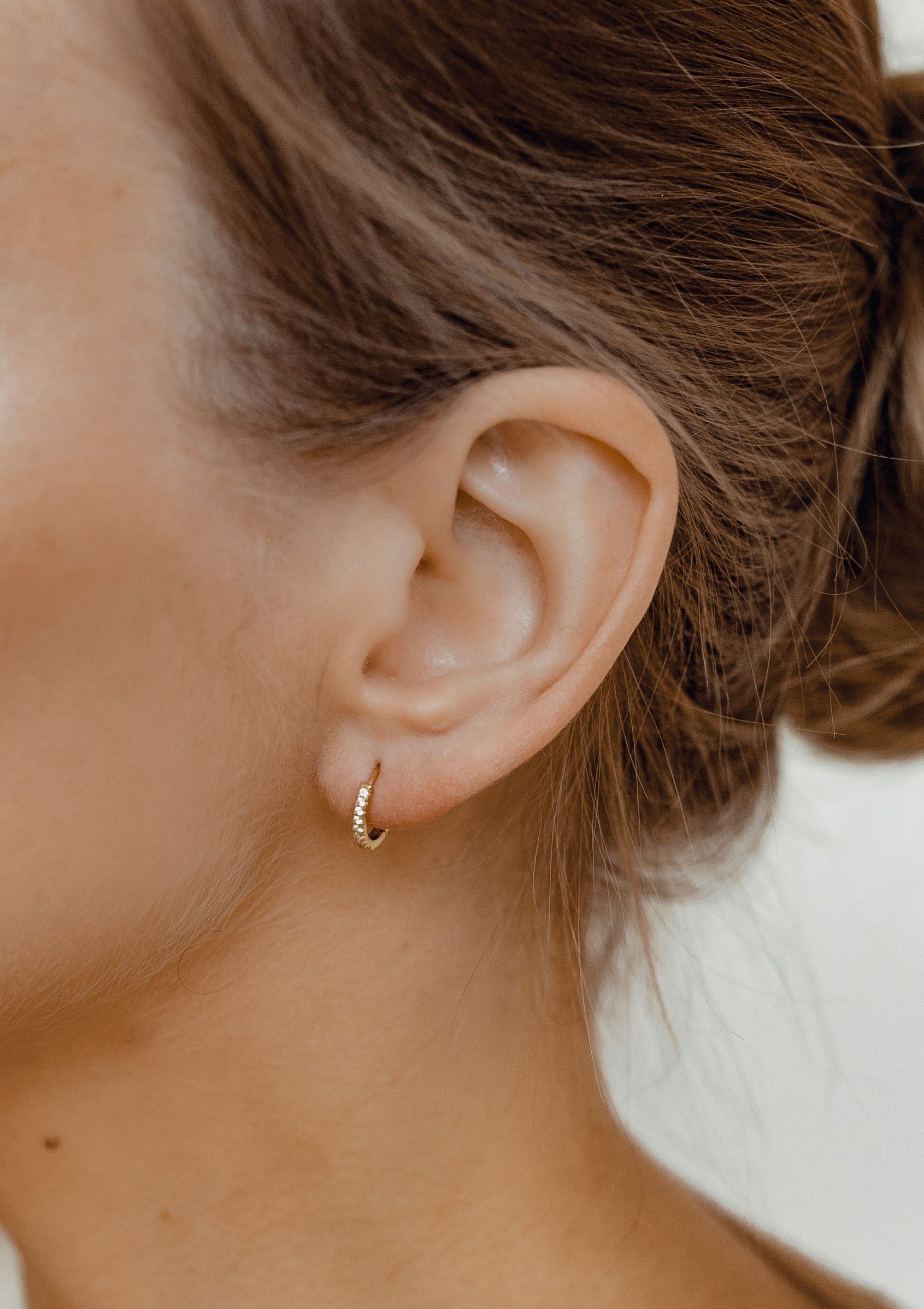 Hey Happiness Paar Creolen 925 Silber Kristalle Klein Mittel Groß, 18K Rosé günstig online kaufen