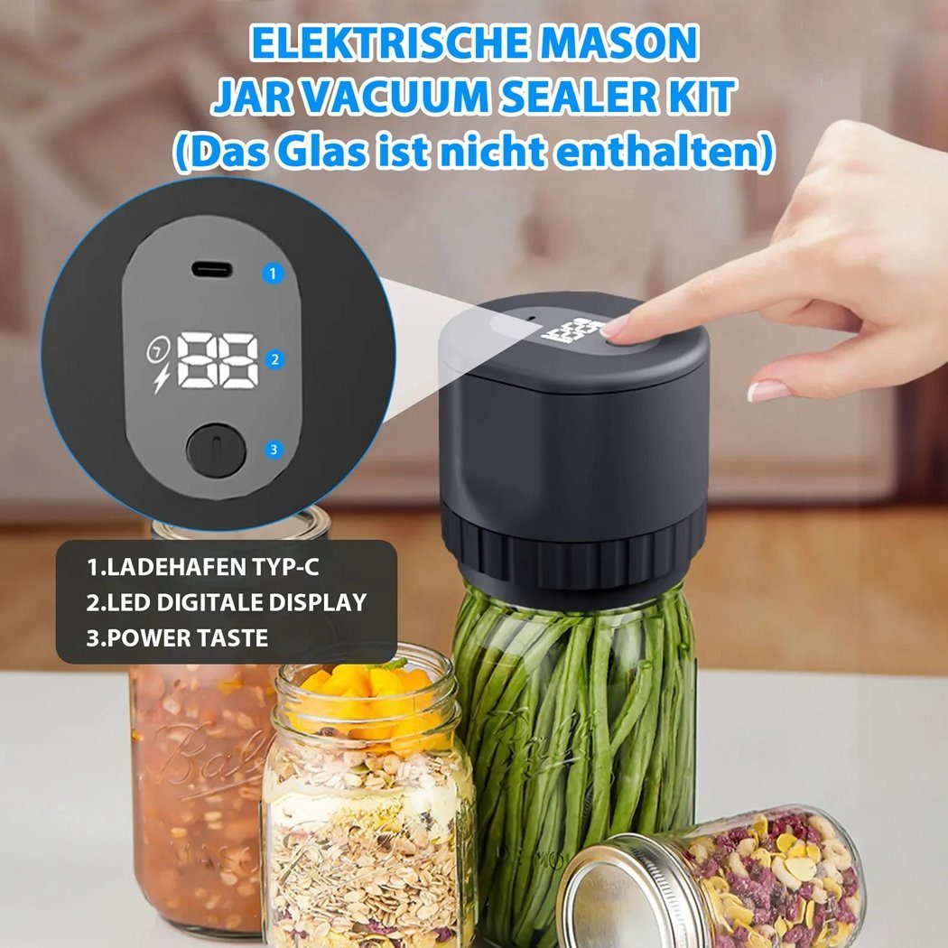 TUABUR Küchenmaschine Set Elektrisches Versiegelungs Einmachglas-Vakuum