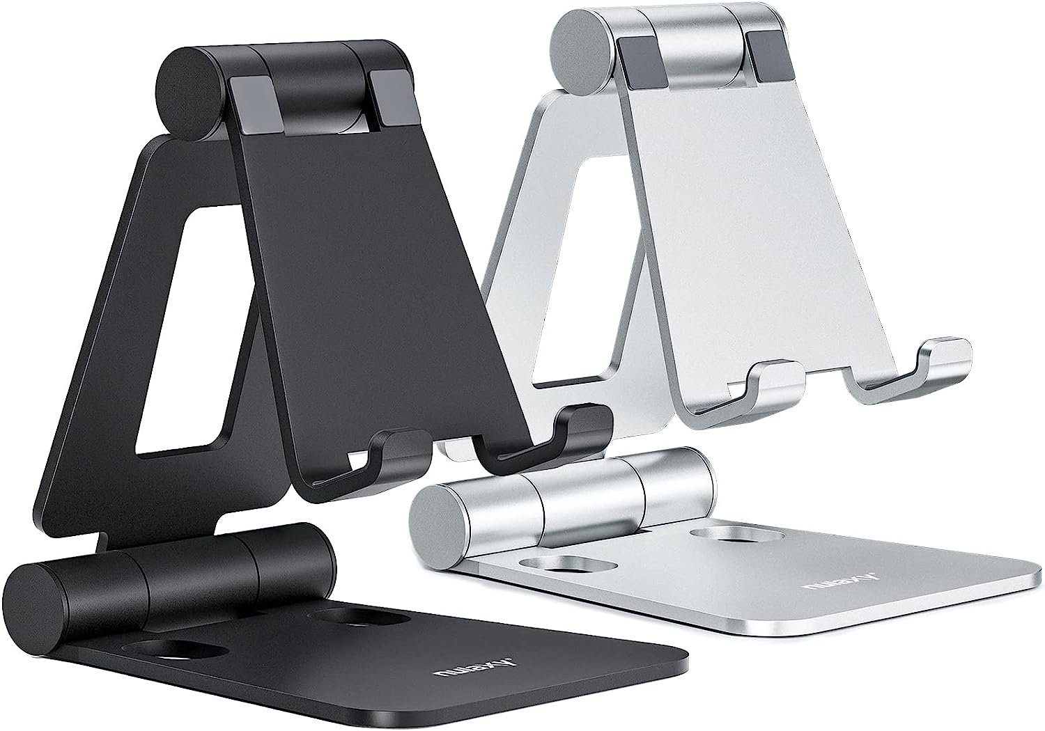 FELIXLEO Dual Faltbarer Handy Ständer 2 Stück Verstellbar Schwarz & Silber  Handy-Halterung, (2-tlg)