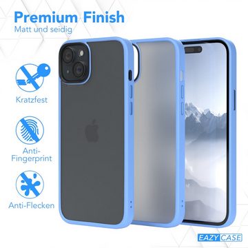EAZY CASE Handyhülle Outdoor Case für Apple iPhone 15 Plus 6,7 Zoll, Hybrid Handyhülle kratzfest Smart Slimcover Transparent Robust Blau