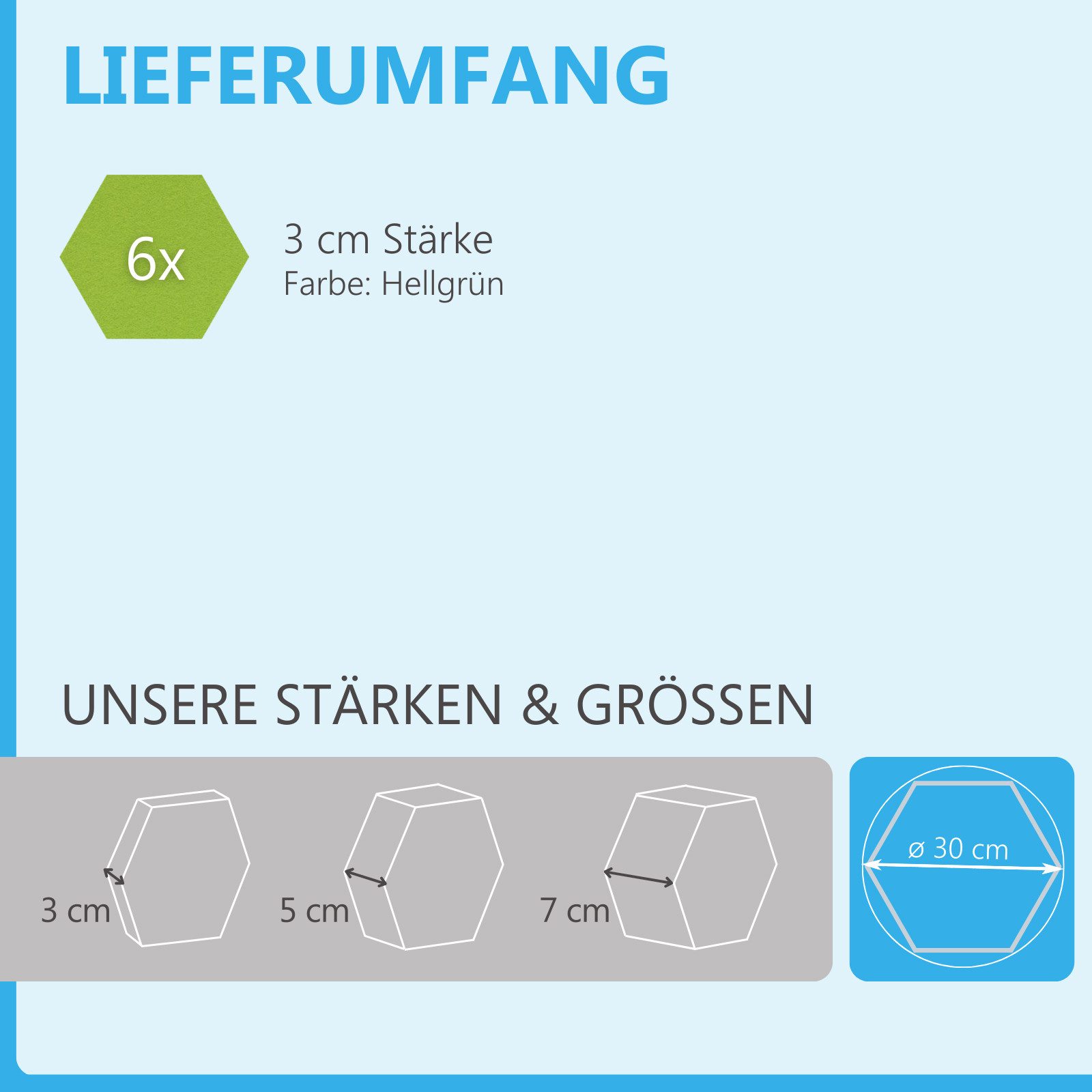 platino24 Akustikplatte 6 Absorber Wabenform Basic aus Basotect ® G+