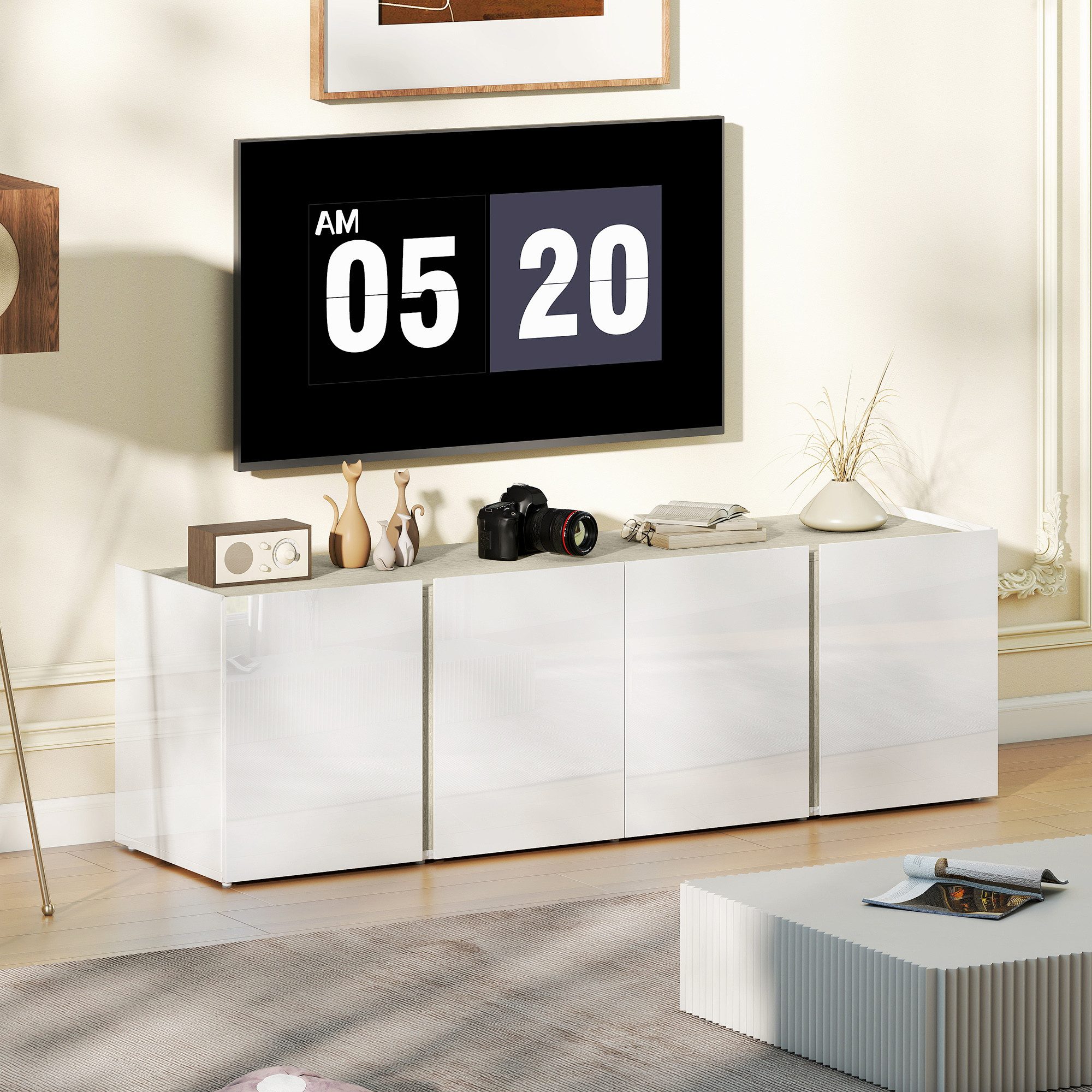 HOMCOM TV-Board mit 4 Soft-Close-Türen, Verstellbaren günstig online kaufen