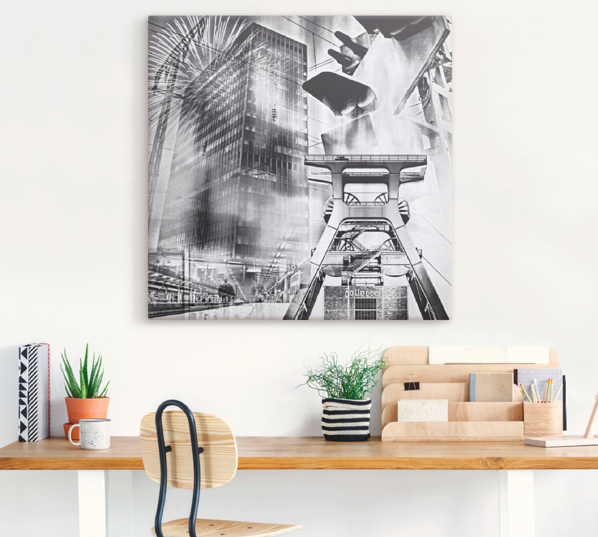 Artland Wandbild Essen Skyline Abstrakte Collage, günstig online kaufen